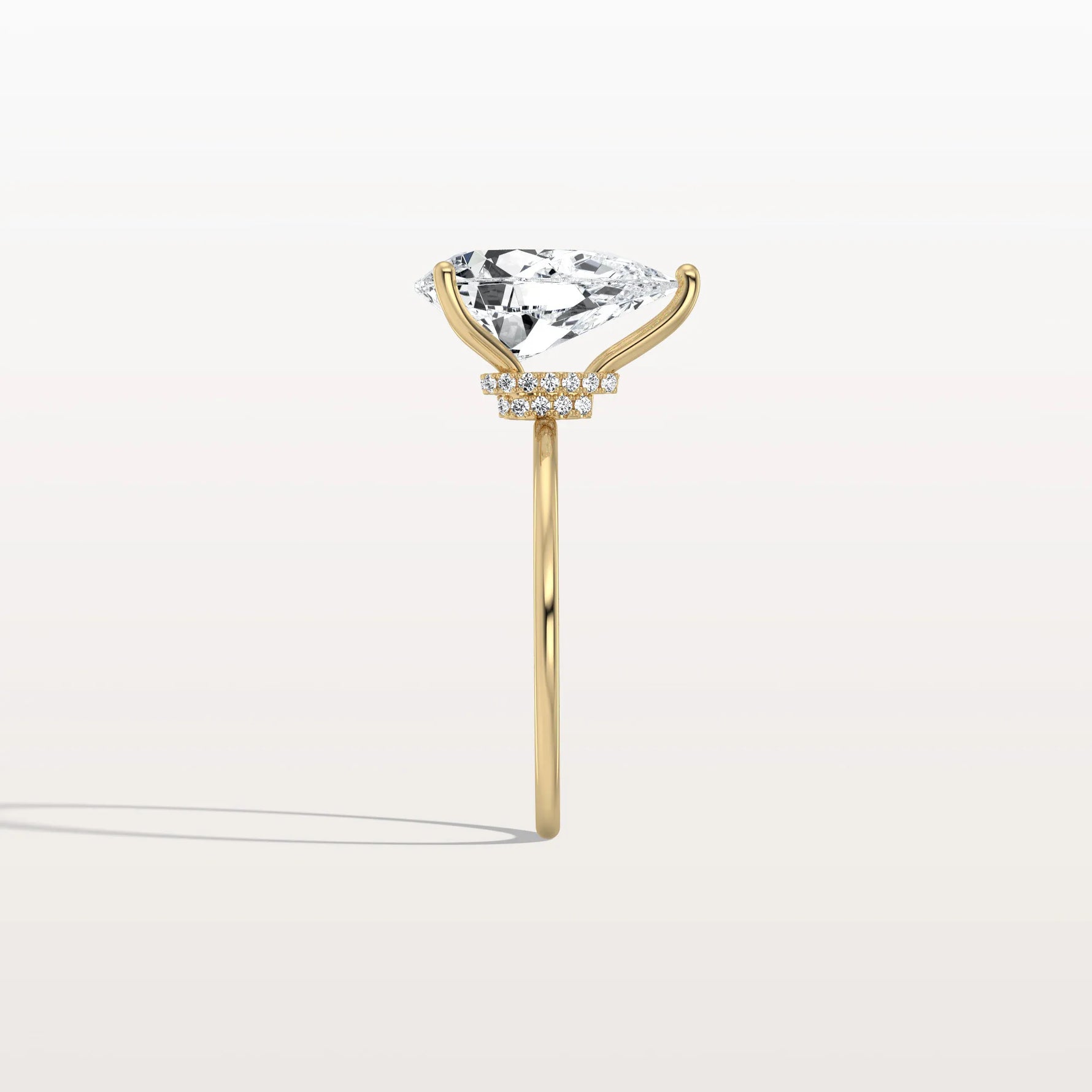 Double Hidden Halo Promise Ring with 3CT Pear Lab Grown Diamond - Rings
