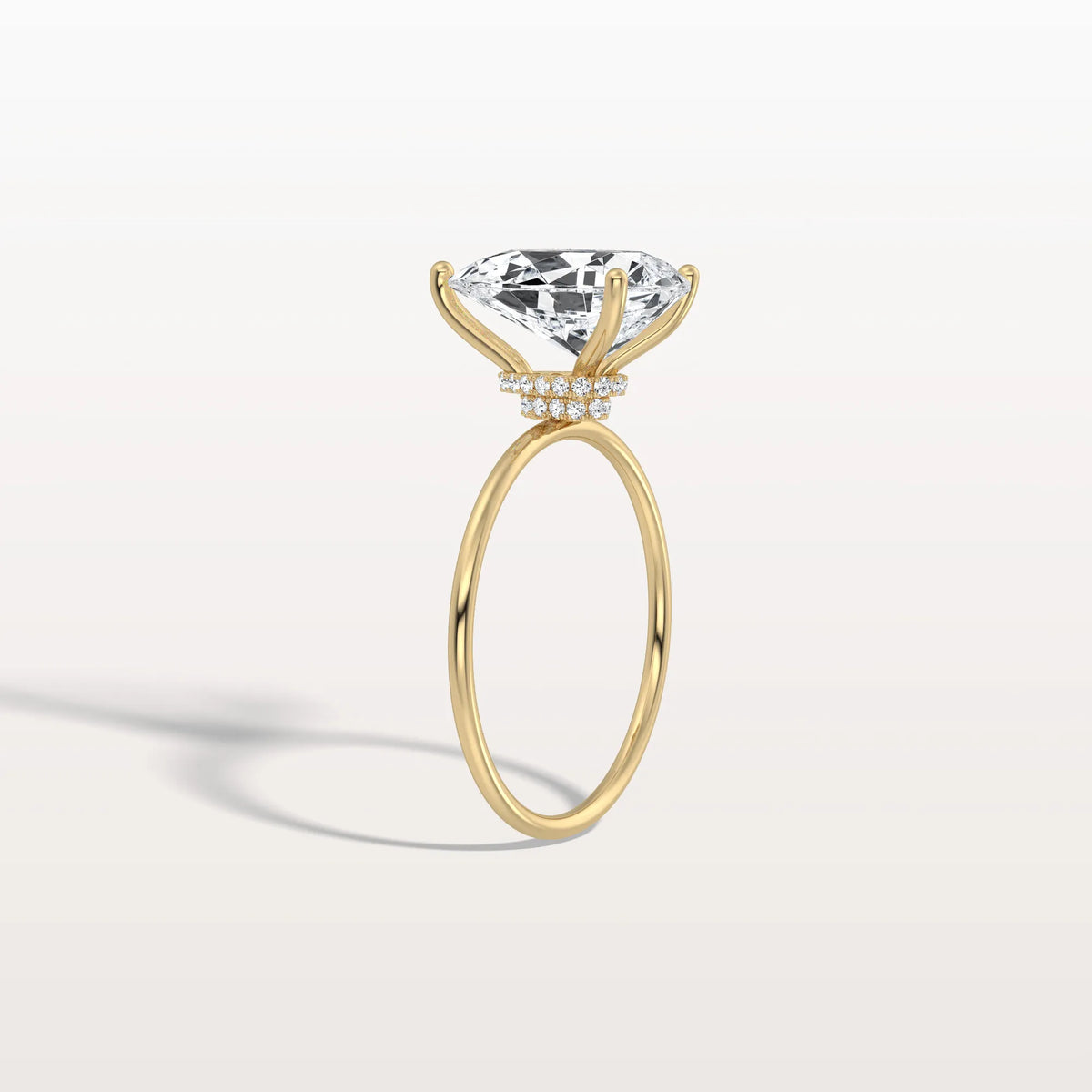 Double Hidden Halo Promise Ring with 3CT Pear Lab Grown Diamond - Rings