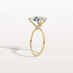 Double Hidden Halo Promise Ring with 3CT Pear Lab Grown Diamond - Rings
