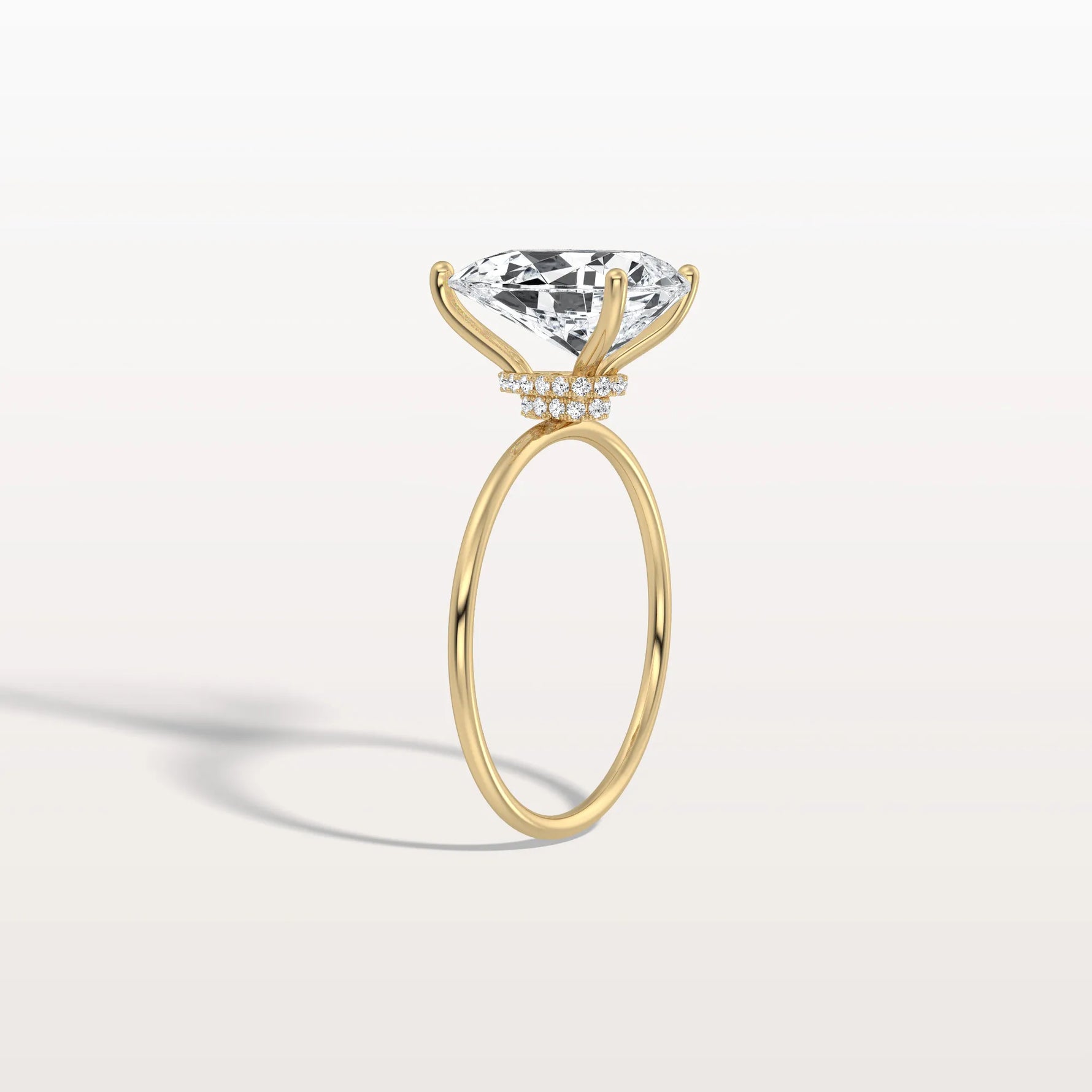 Double Hidden Halo Promise Ring with 3CT Pear Lab Grown Diamond - Rings
