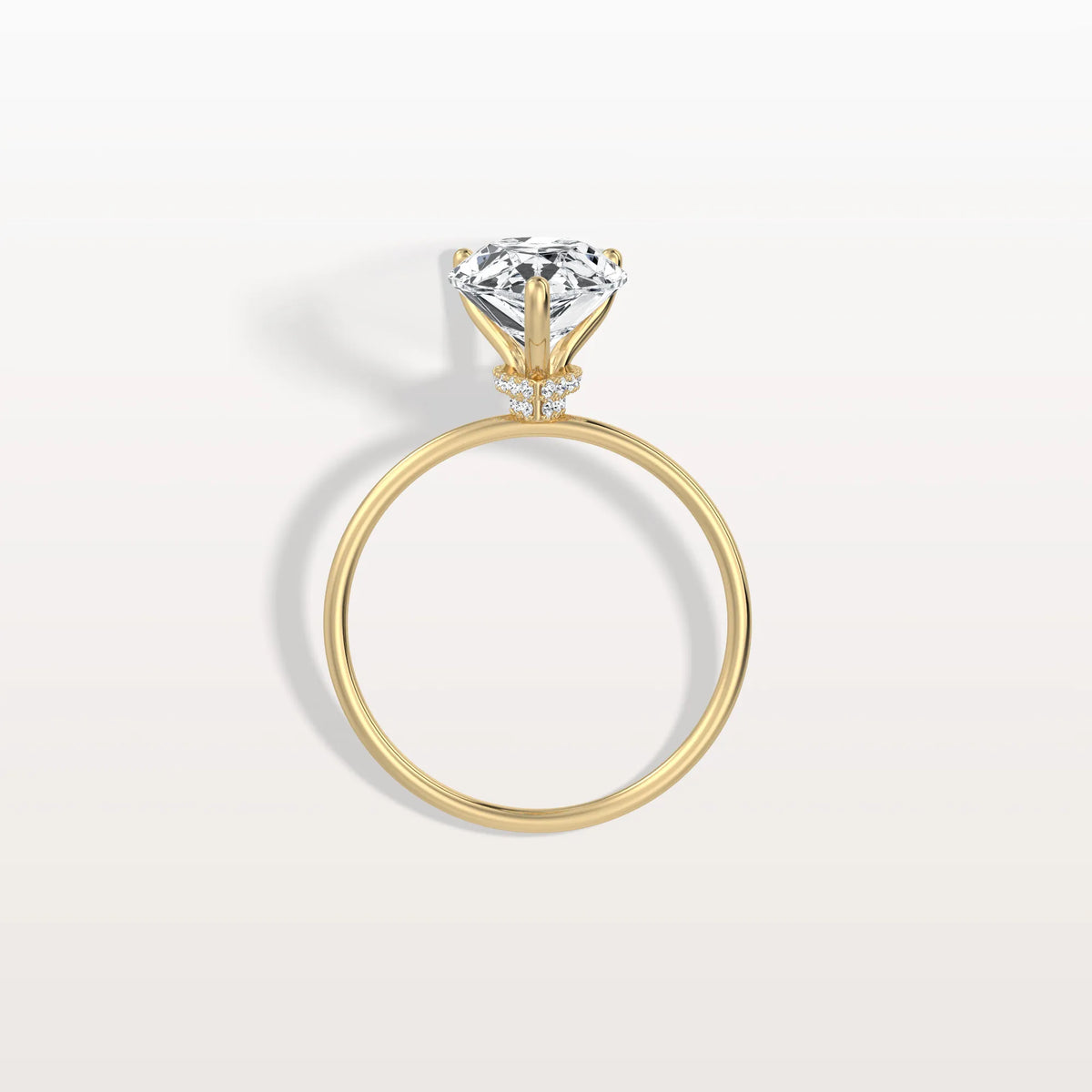Double Hidden Halo Promise Ring with 3CT Pear Lab Grown Diamond - Rings
