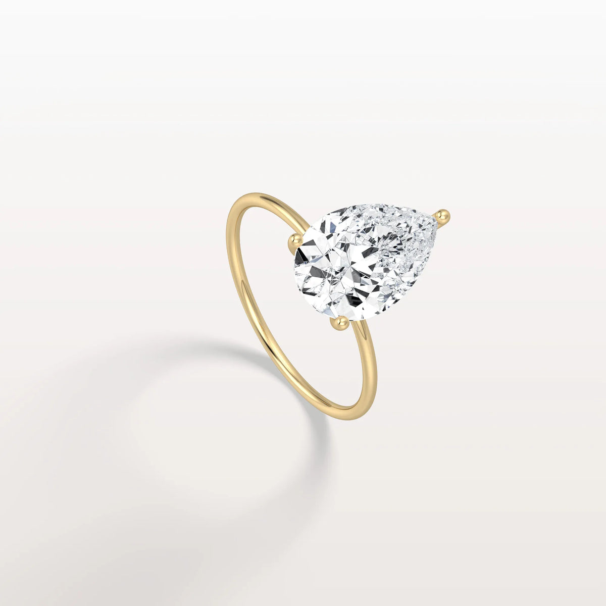 Double Hidden Halo Promise Ring with 3CT Pear Lab Grown Diamond - Rings