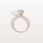 2CT Pear Lab Diamond Engagement Ring–Pave Band in 14K Gold - Rings