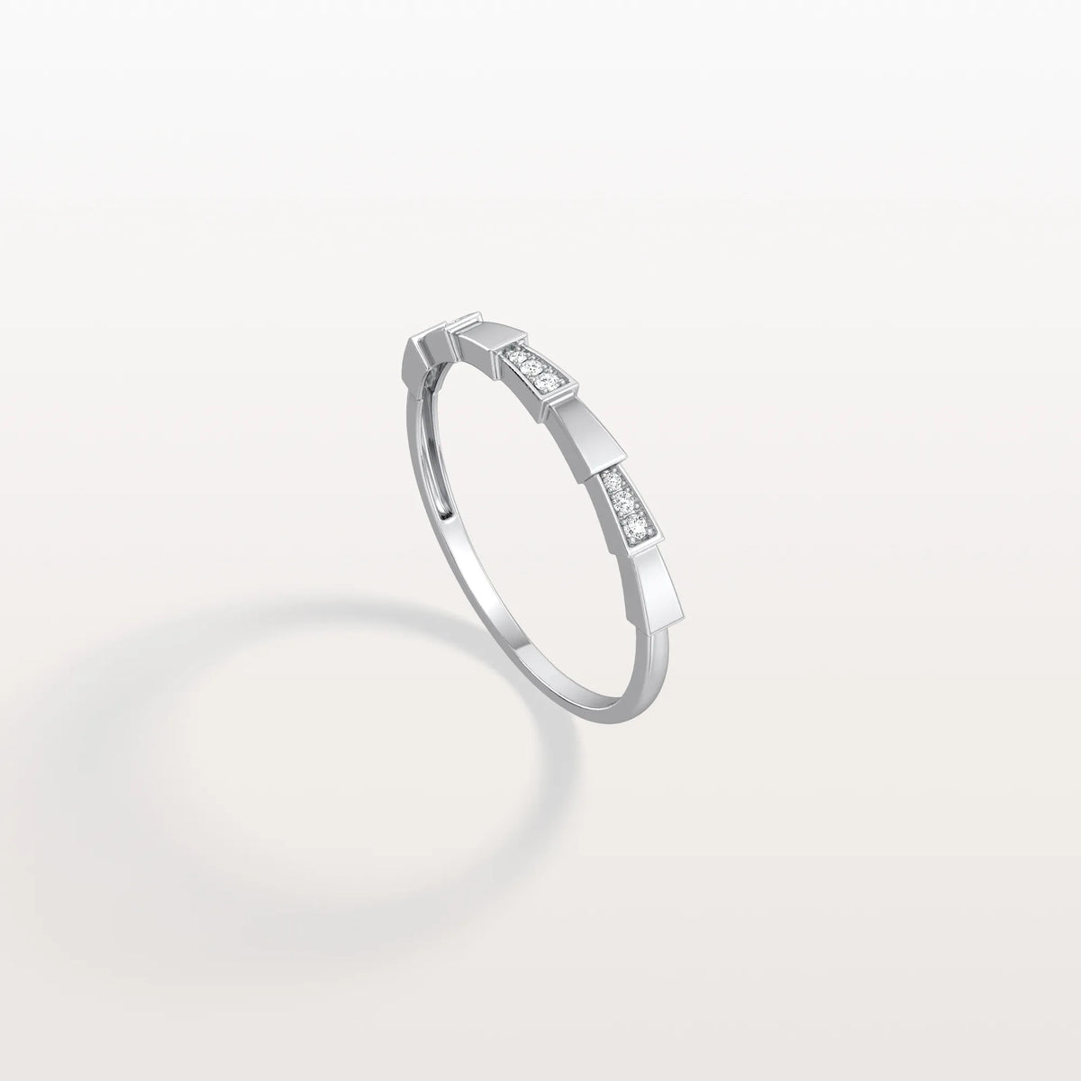 Lab Grown Diamond Stackable Ring in 14K Gold/Platinum - Viper Design - Rings