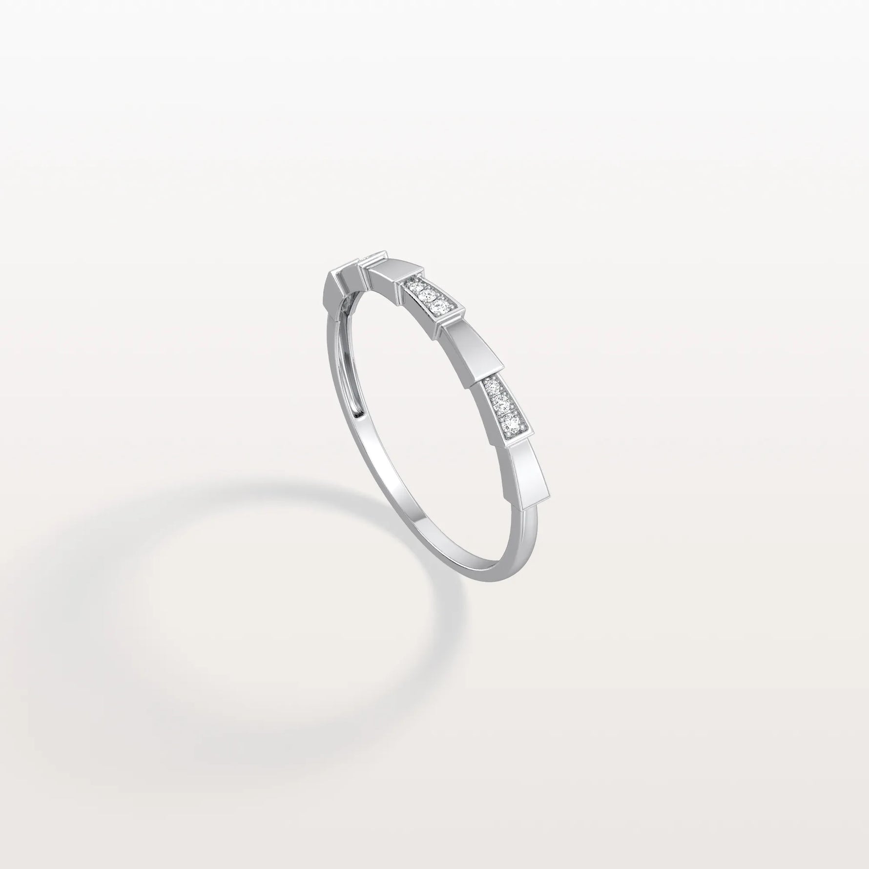 Lab Grown Diamond Stackable Ring in 14K Gold/Platinum - Viper Design - Rings