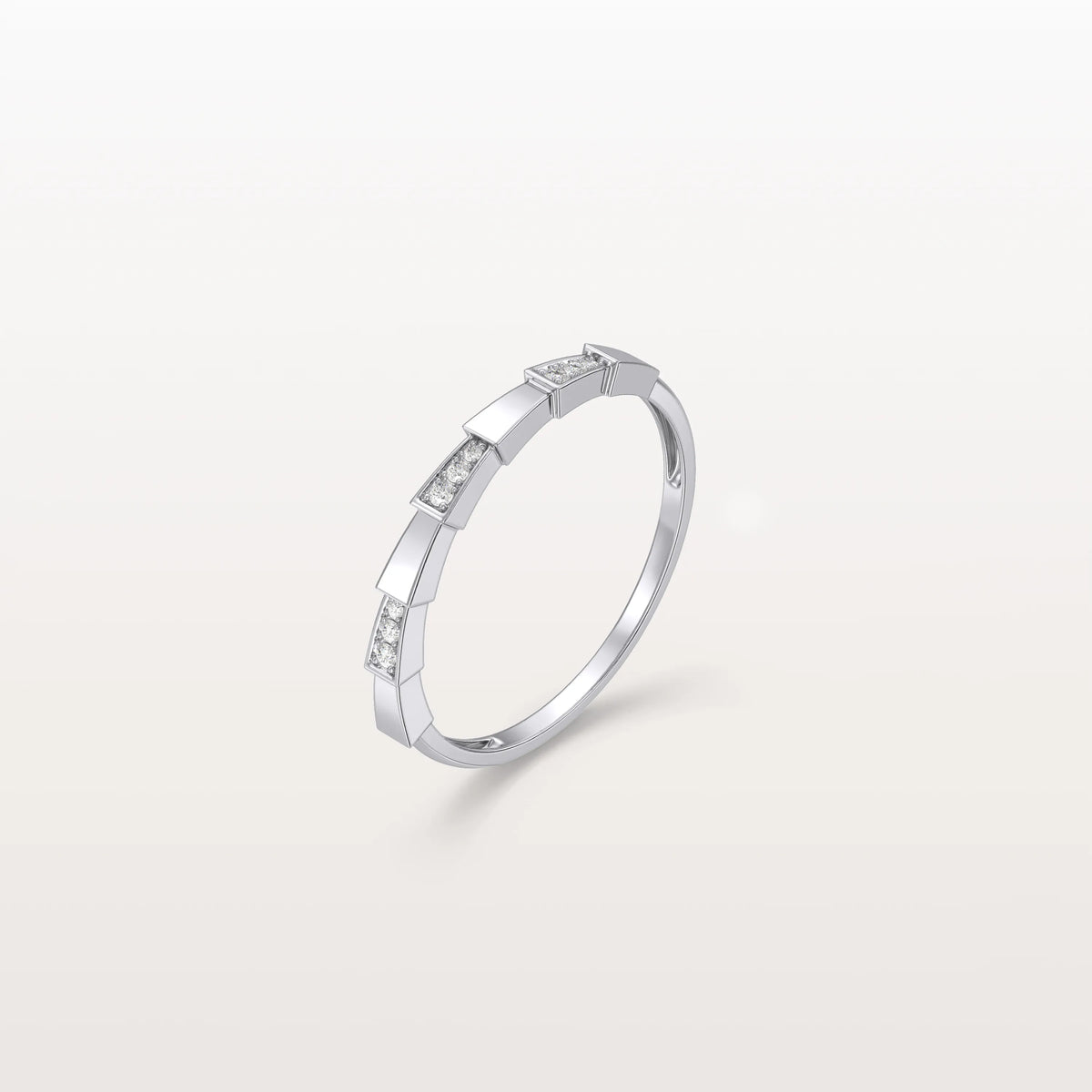 Lab Grown Diamond Stackable Ring in 14K Gold/Platinum - Viper Design - Rings