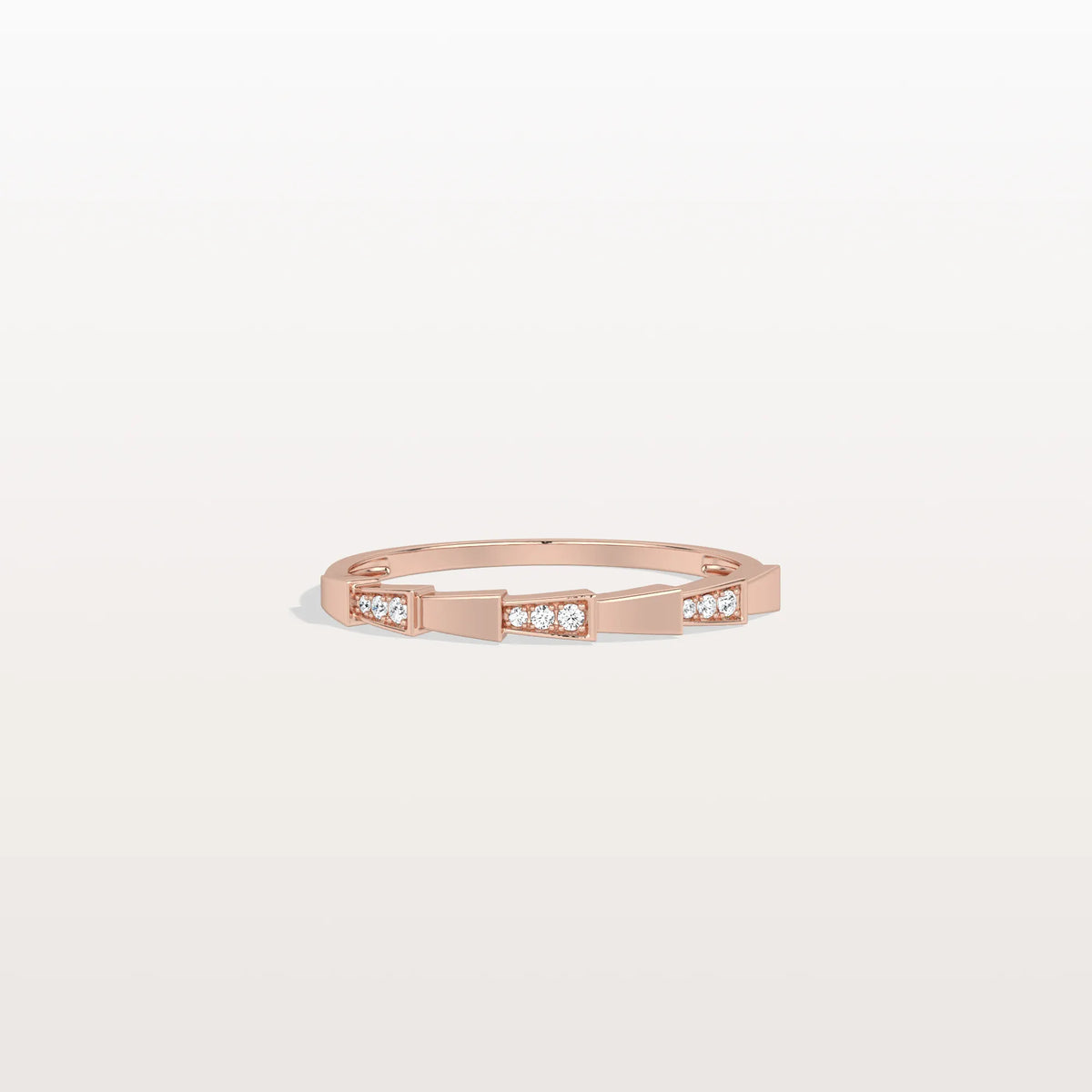 Lab Grown Diamond Stackable Ring in 14K Gold/Platinum - Viper Design - Rings