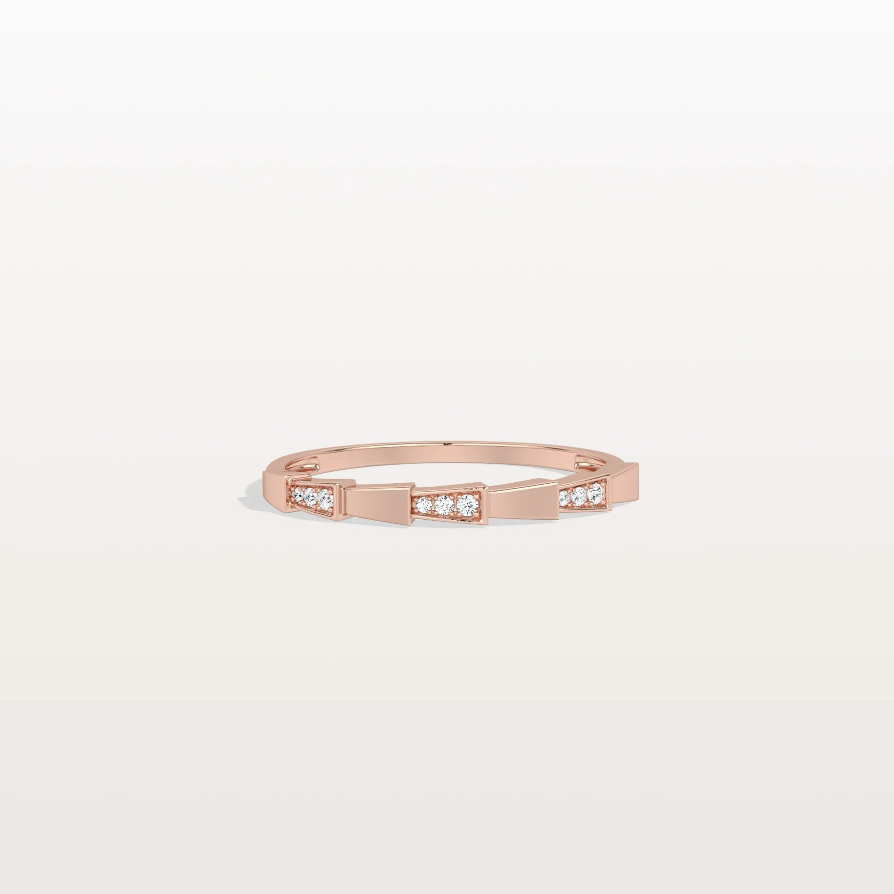 Lab Grown Diamond Stackable Ring in 14K Gold/Platinum - Viper Design - Rings