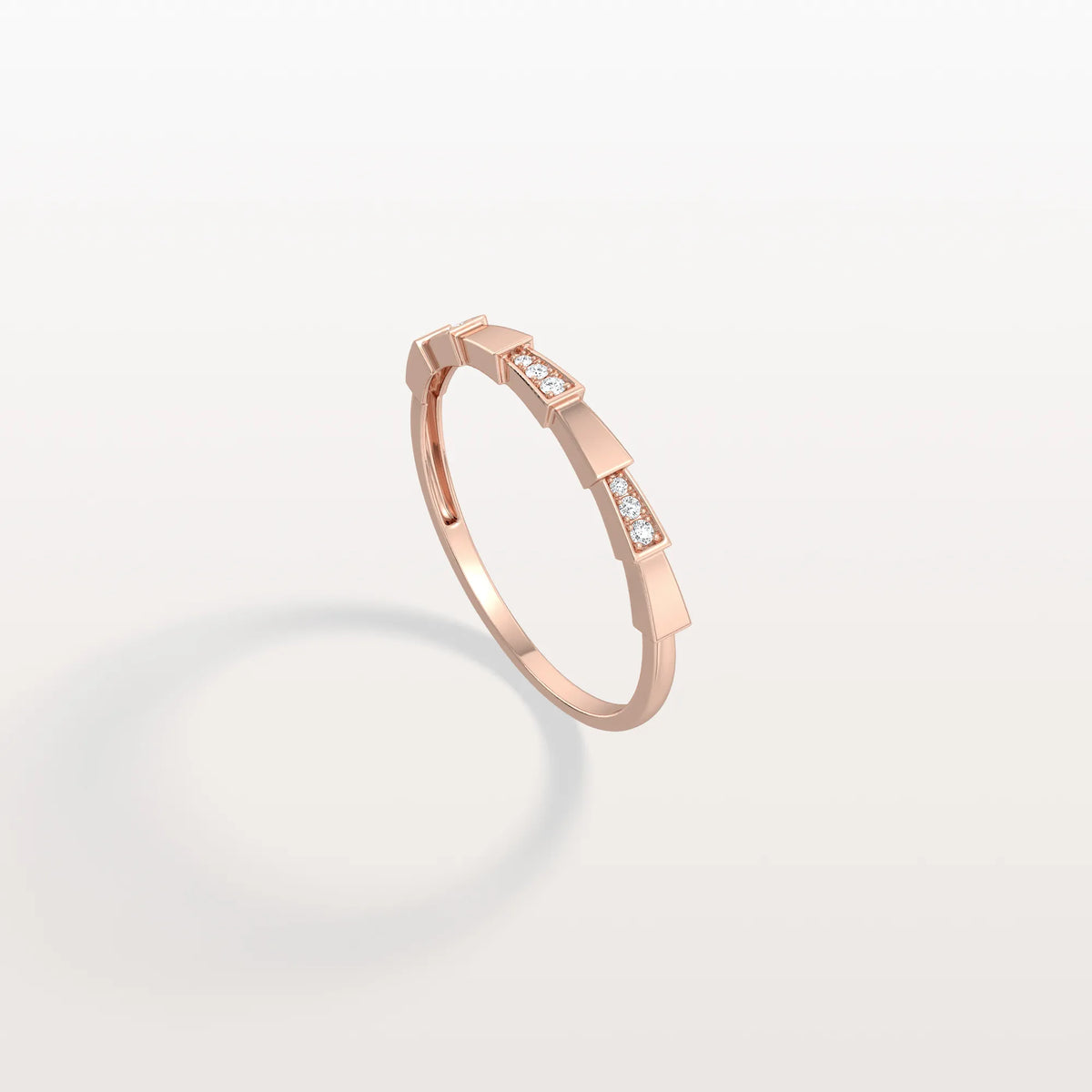 Lab Grown Diamond Stackable Ring in 14K Gold/Platinum - Viper Design - Rings
