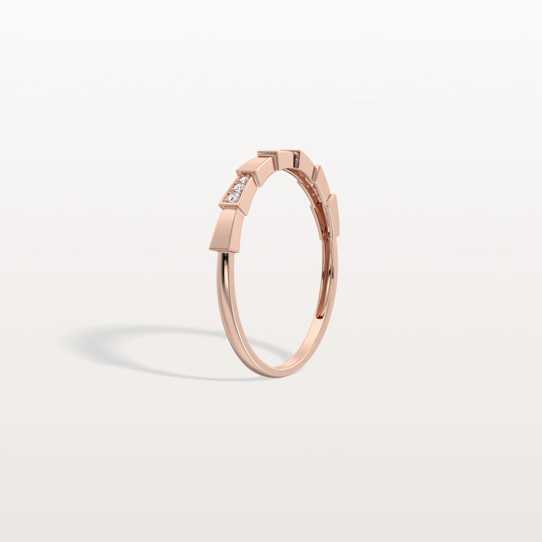 Lab Grown Diamond Stackable Ring in 14K Gold/Platinum - Viper Design - Rings