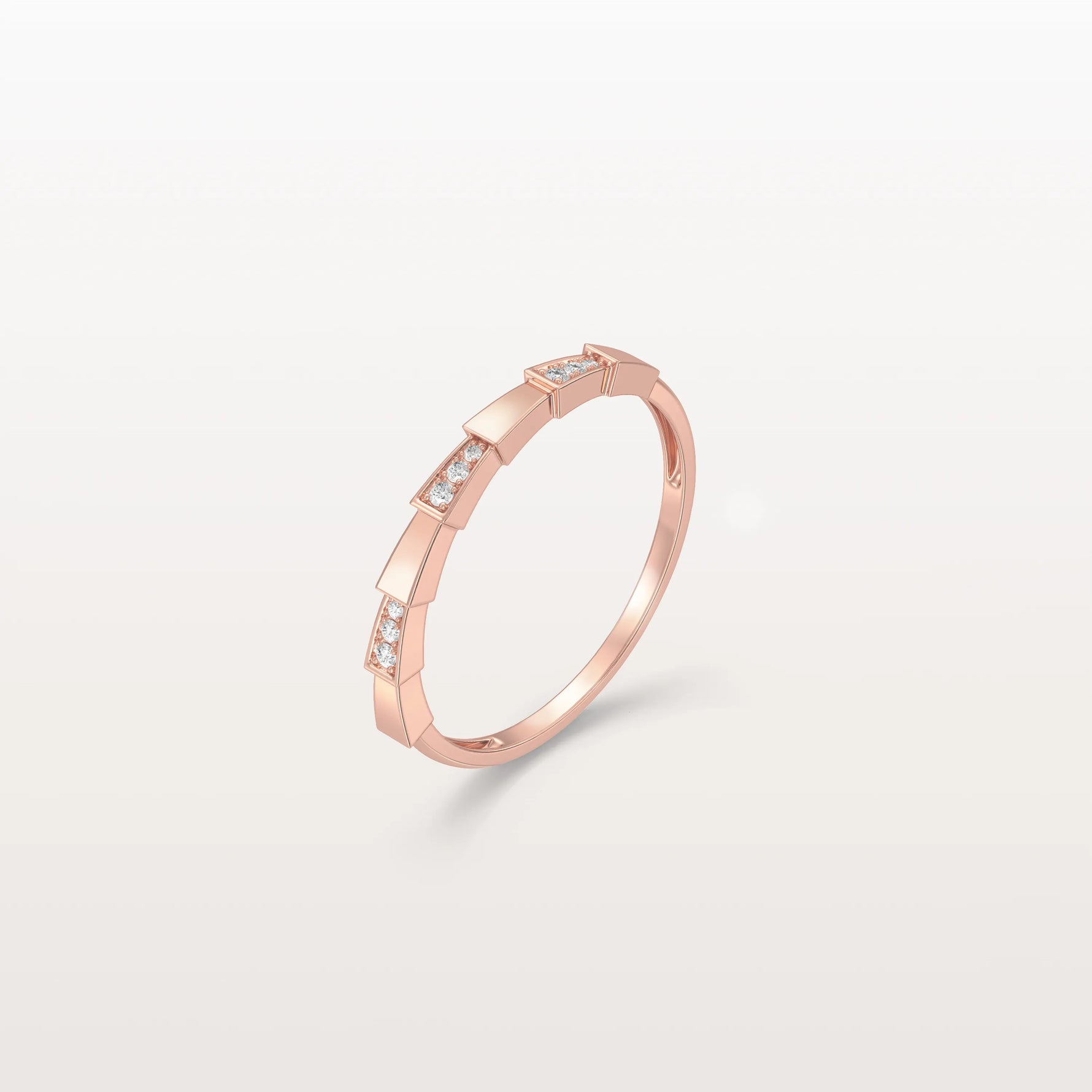 Lab Grown Diamond Stackable Ring in 14K Gold/Platinum - Viper Design - Rings