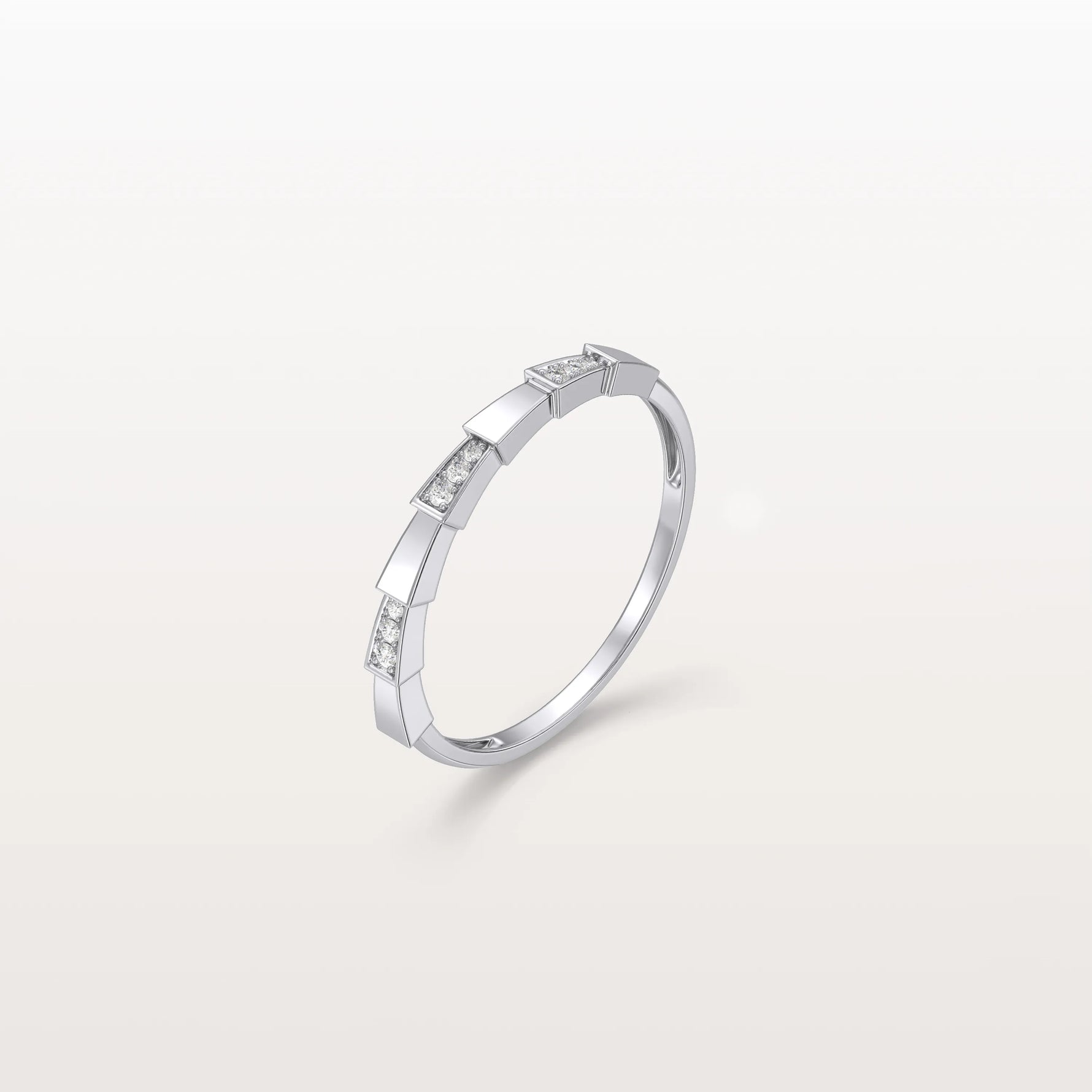 Lab Grown Diamond Stackable Ring in 14K Gold/Platinum - Viper Design - Rings