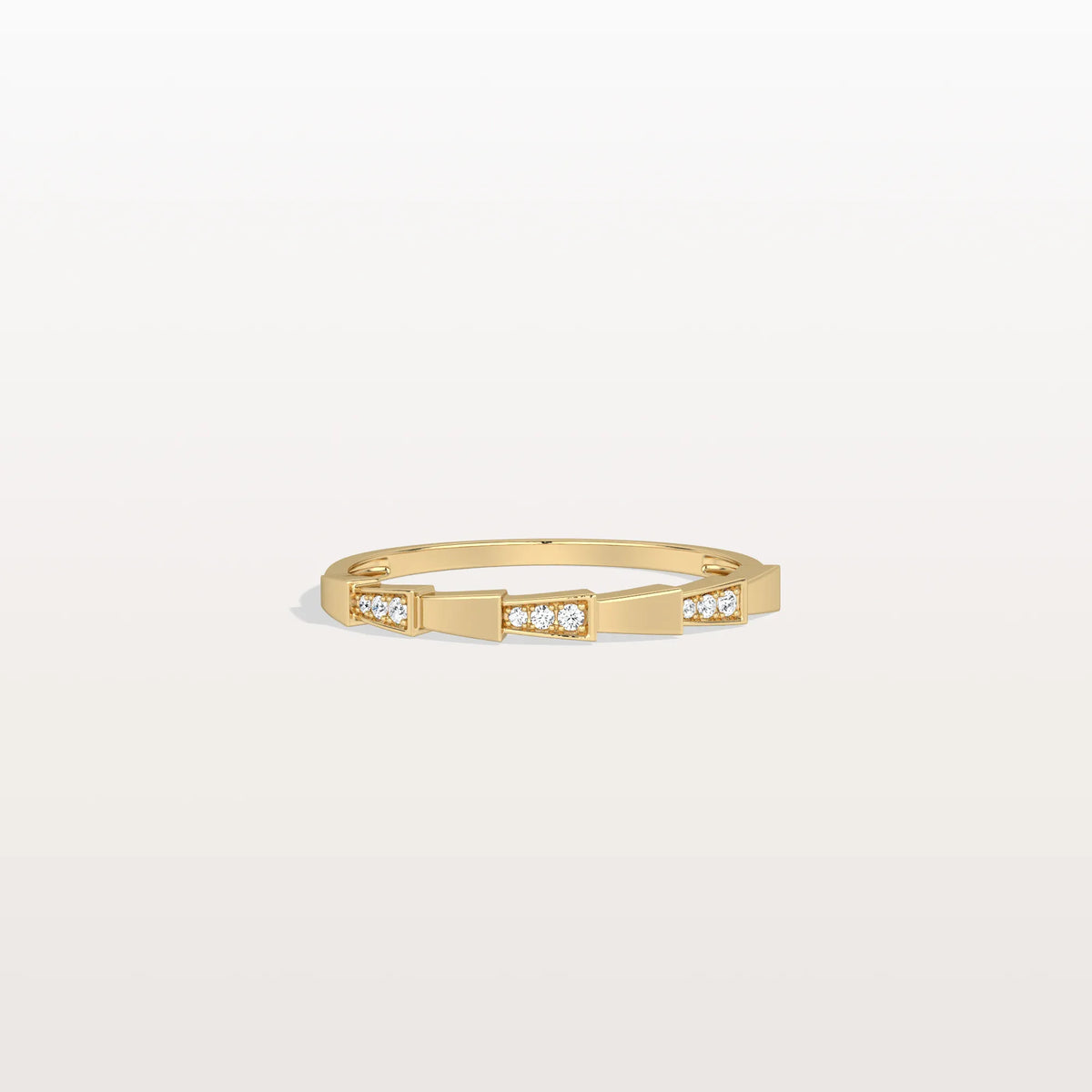 Lab Grown Diamond Stackable Ring in 14K Gold/Platinum - Viper Design - Rings