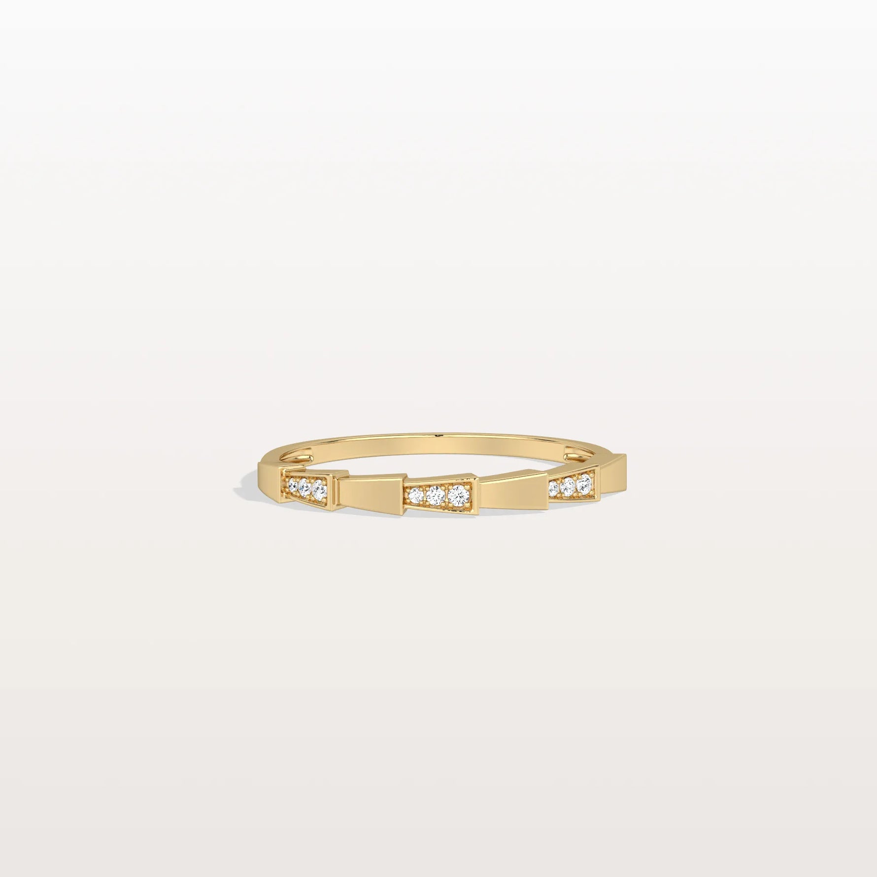 Lab Grown Diamond Stackable Ring in 14K Gold/Platinum - Viper Design - Rings