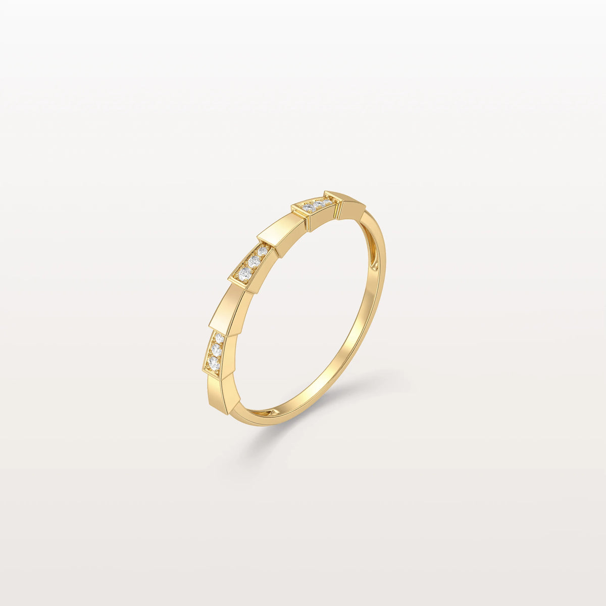 Lab Grown Diamond Stackable Ring in 14K Gold/Platinum - Viper Design - Rings