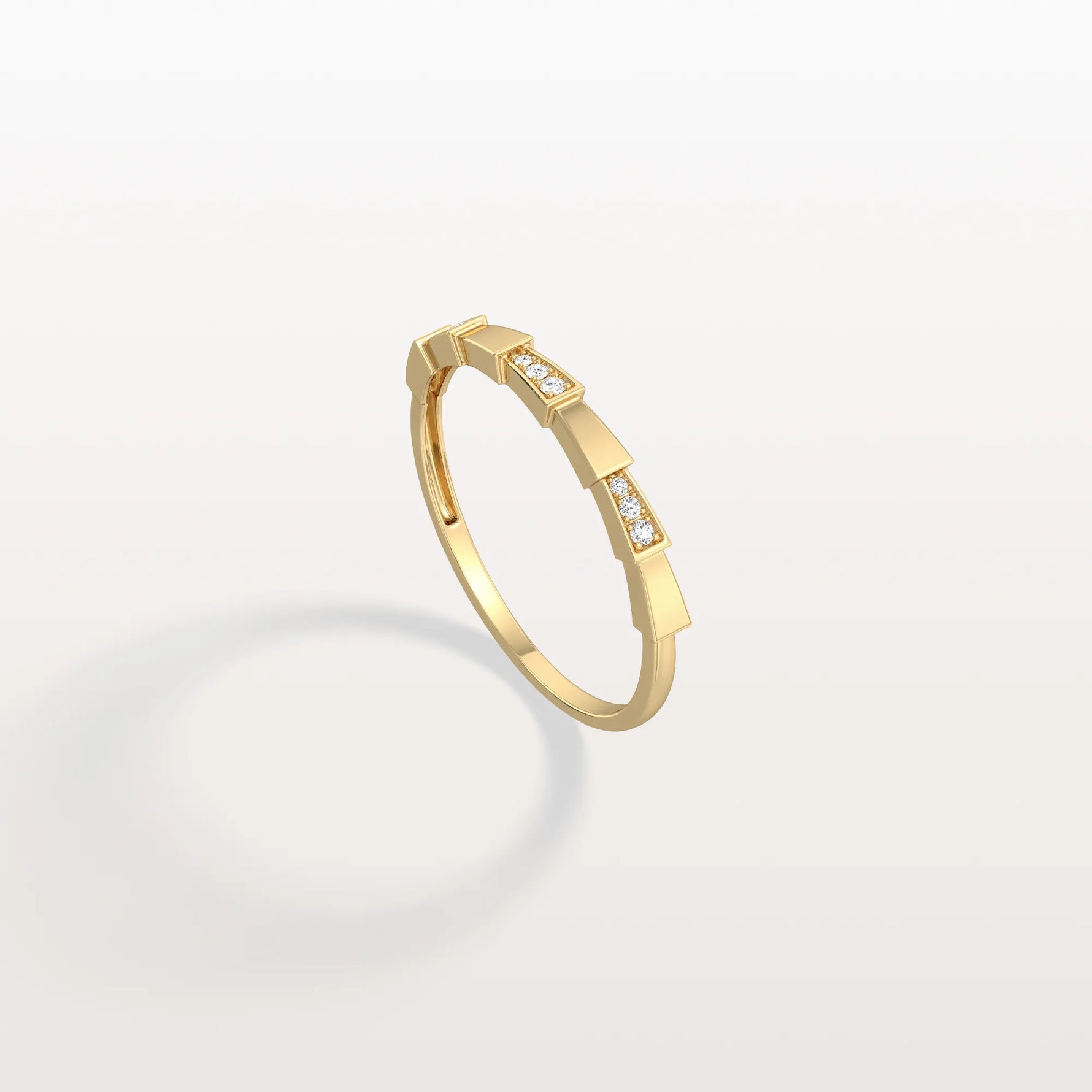 Lab Grown Diamond Stackable Ring in 14K Gold/Platinum - Viper Design - Rings