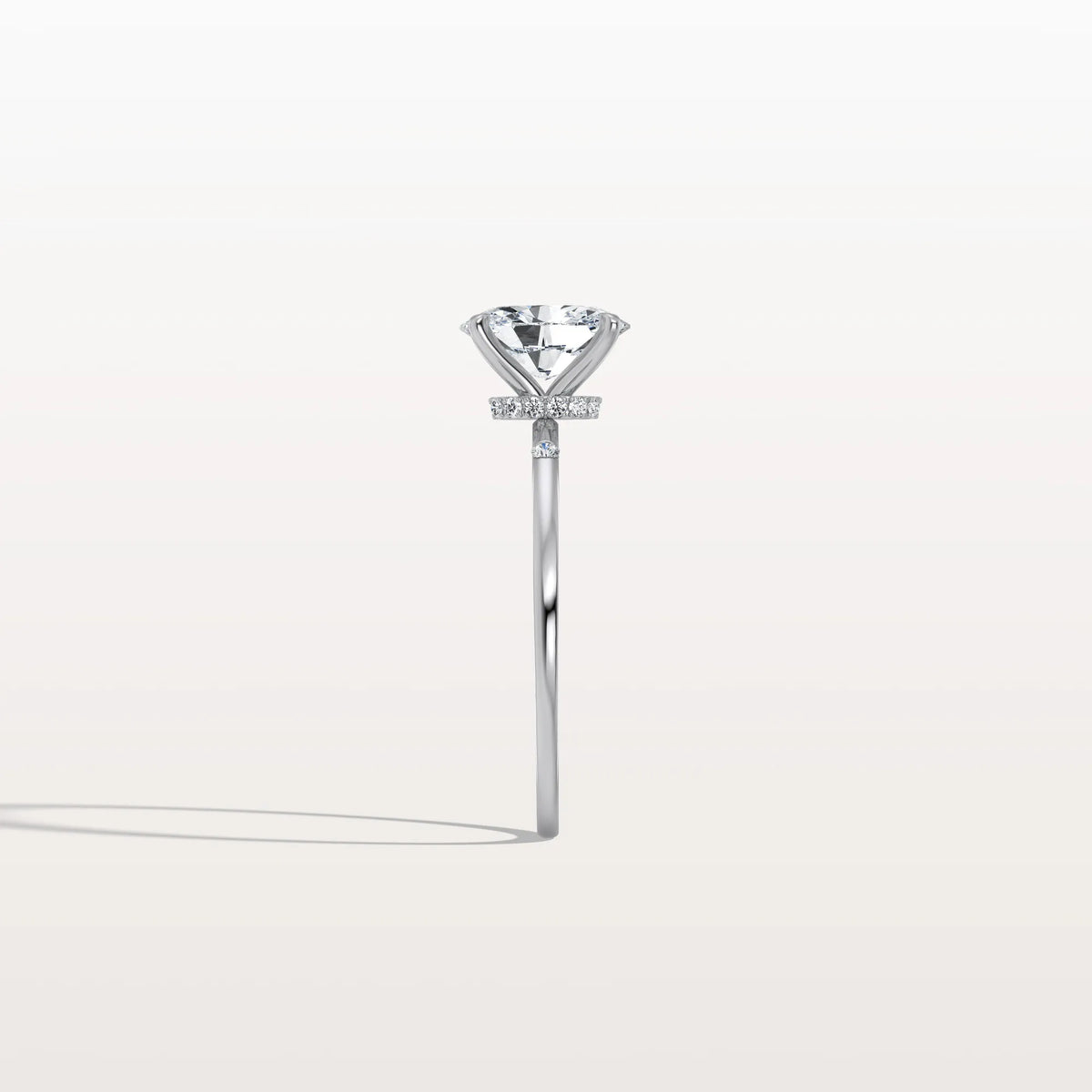 1CT Oval Lab Grown Diamond Hidden Halo Engagement Ring - Rings