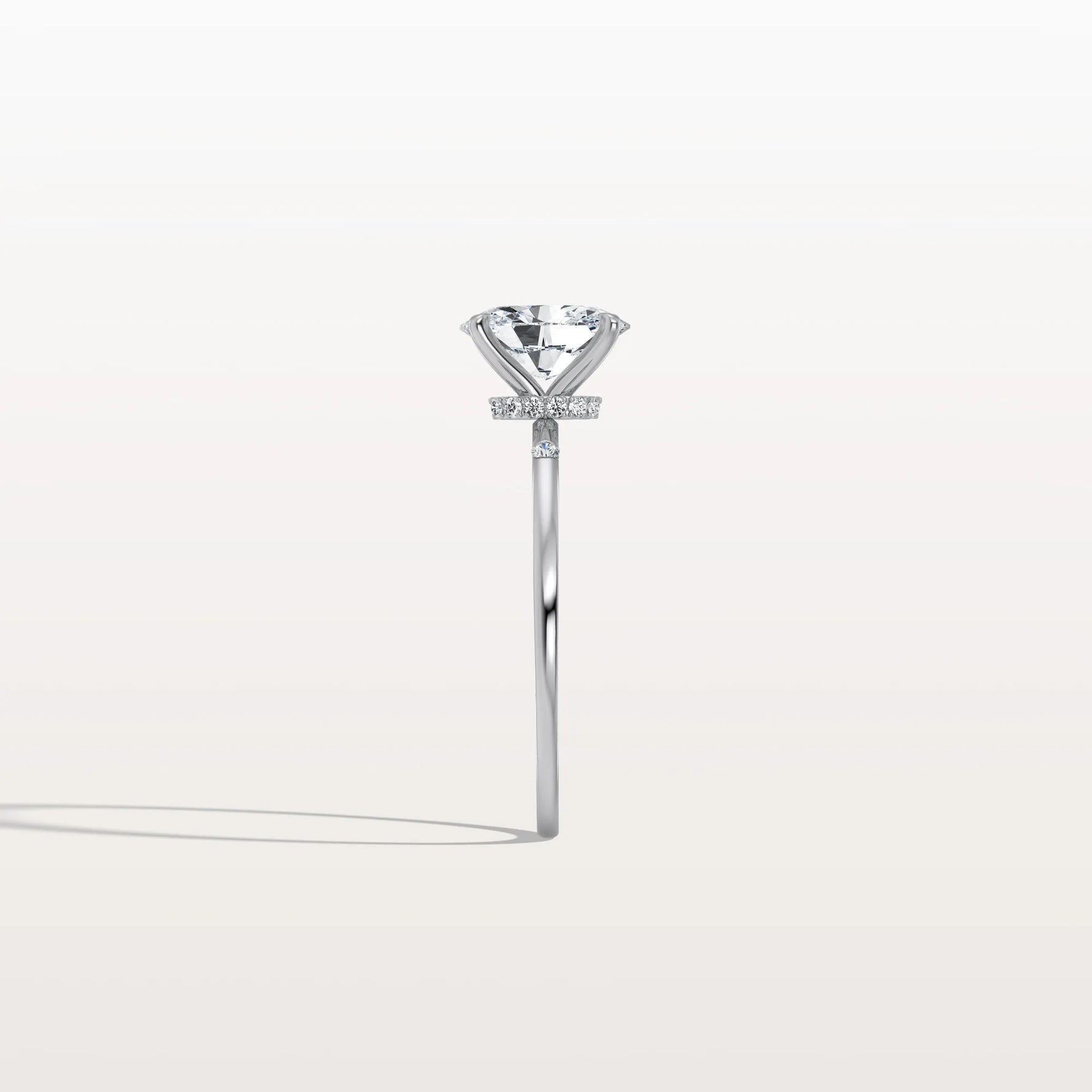 1CT Oval Lab Grown Diamond Hidden Halo Engagement Ring - Rings