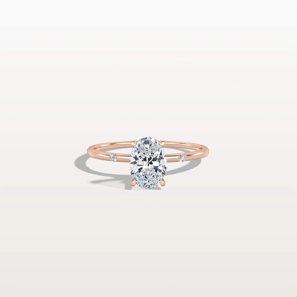 1CT Oval Lab Grown Diamond Hidden Halo Engagement Ring - Rings