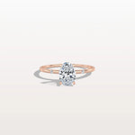 1CT Oval Lab Grown Diamond Hidden Halo Engagement Ring - Rings