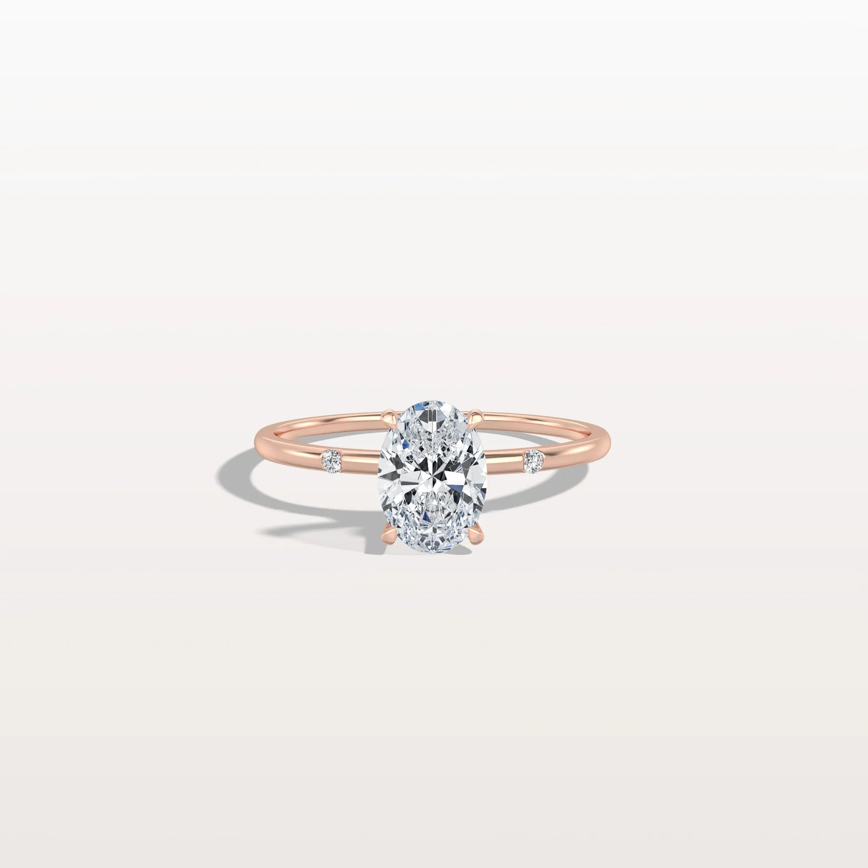 1CT Oval Lab Grown Diamond Hidden Halo Engagement Ring - Rings