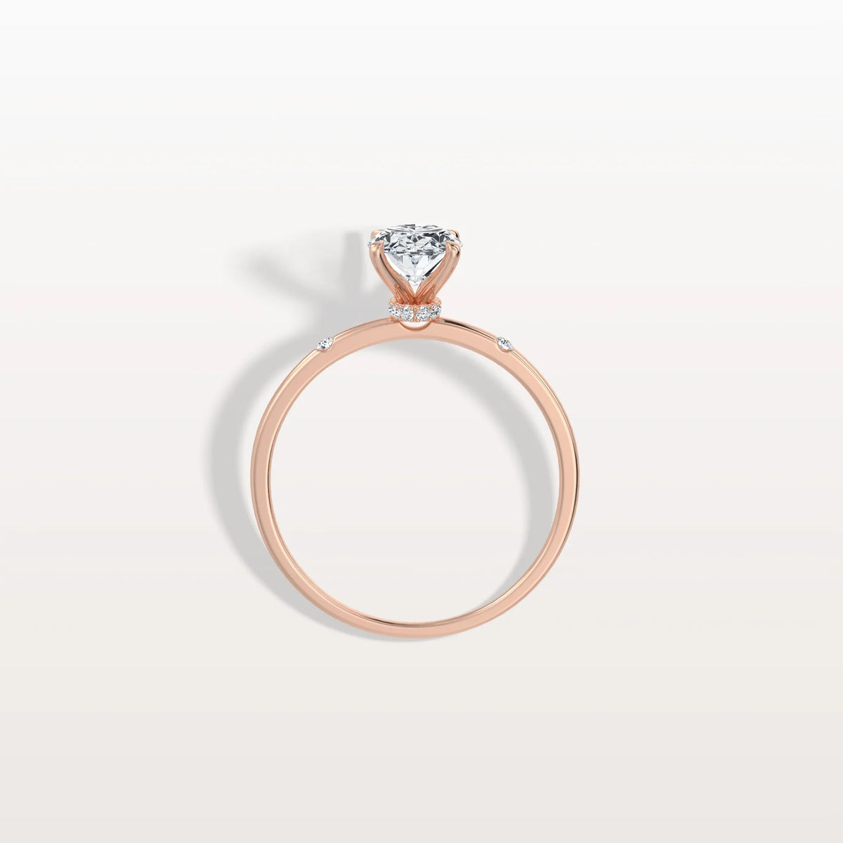 1CT Oval Lab Grown Diamond Hidden Halo Engagement Ring - Rings
