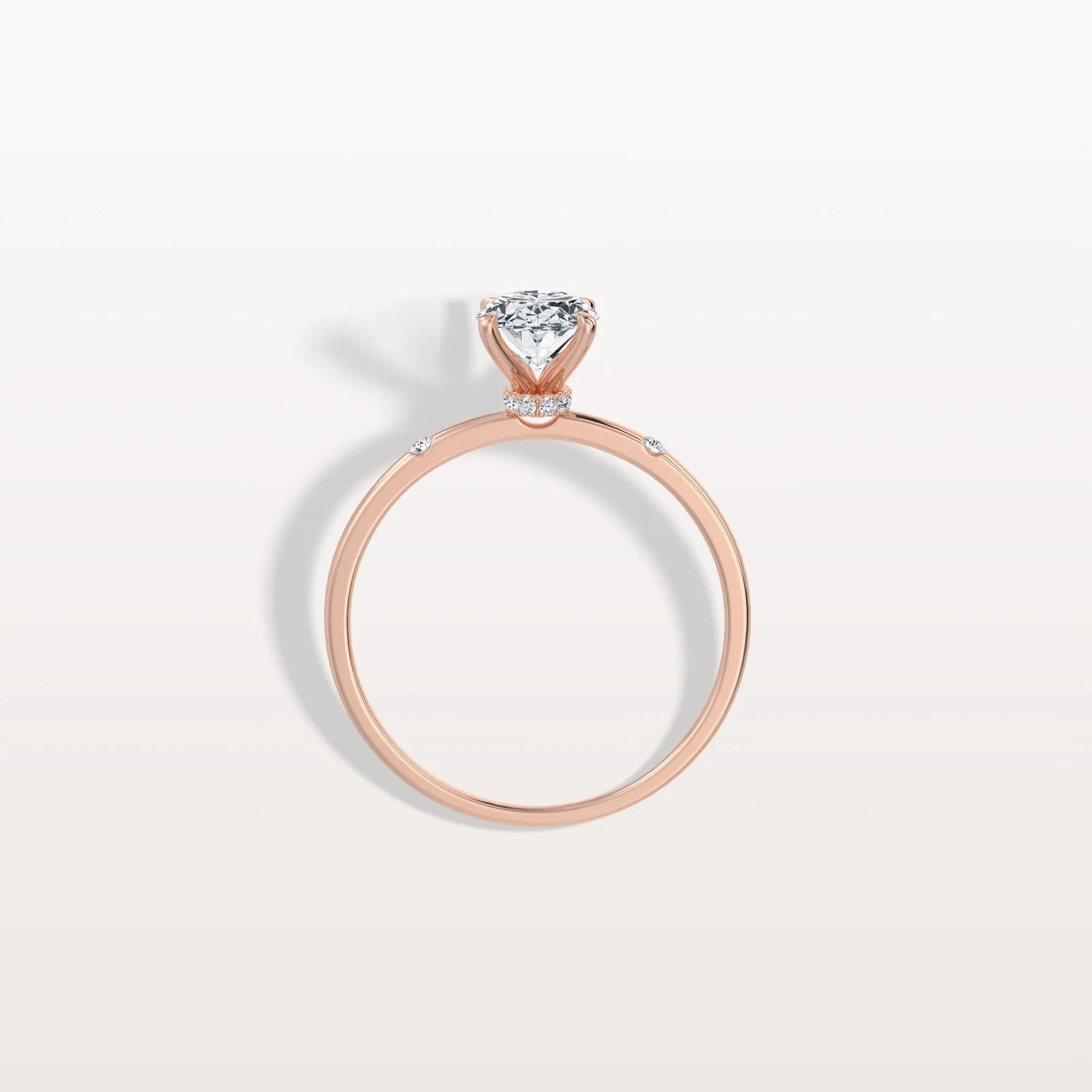 1CT Oval Lab Grown Diamond Hidden Halo Engagement Ring - Rings