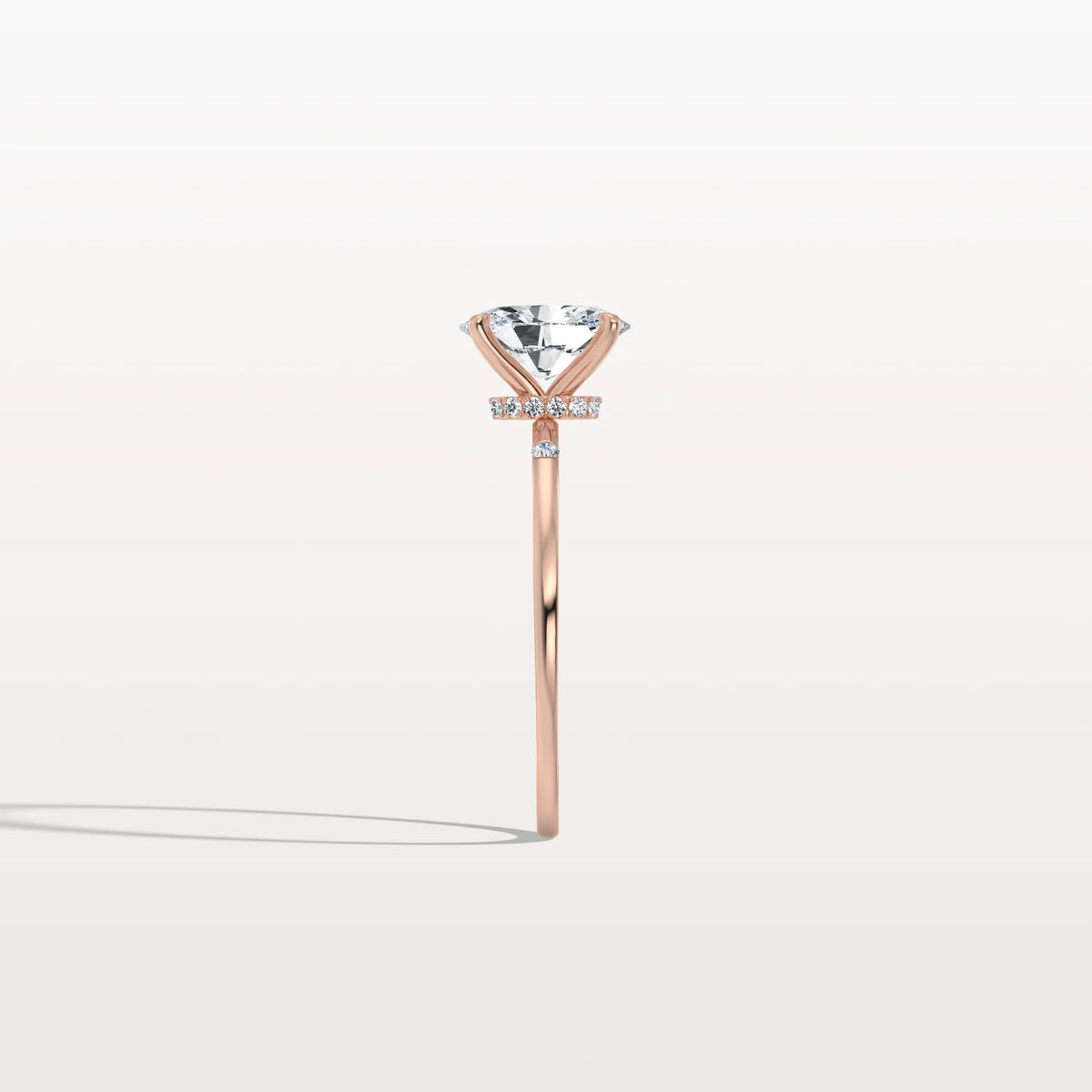 1CT Oval Lab Grown Diamond Hidden Halo Engagement Ring - Rings