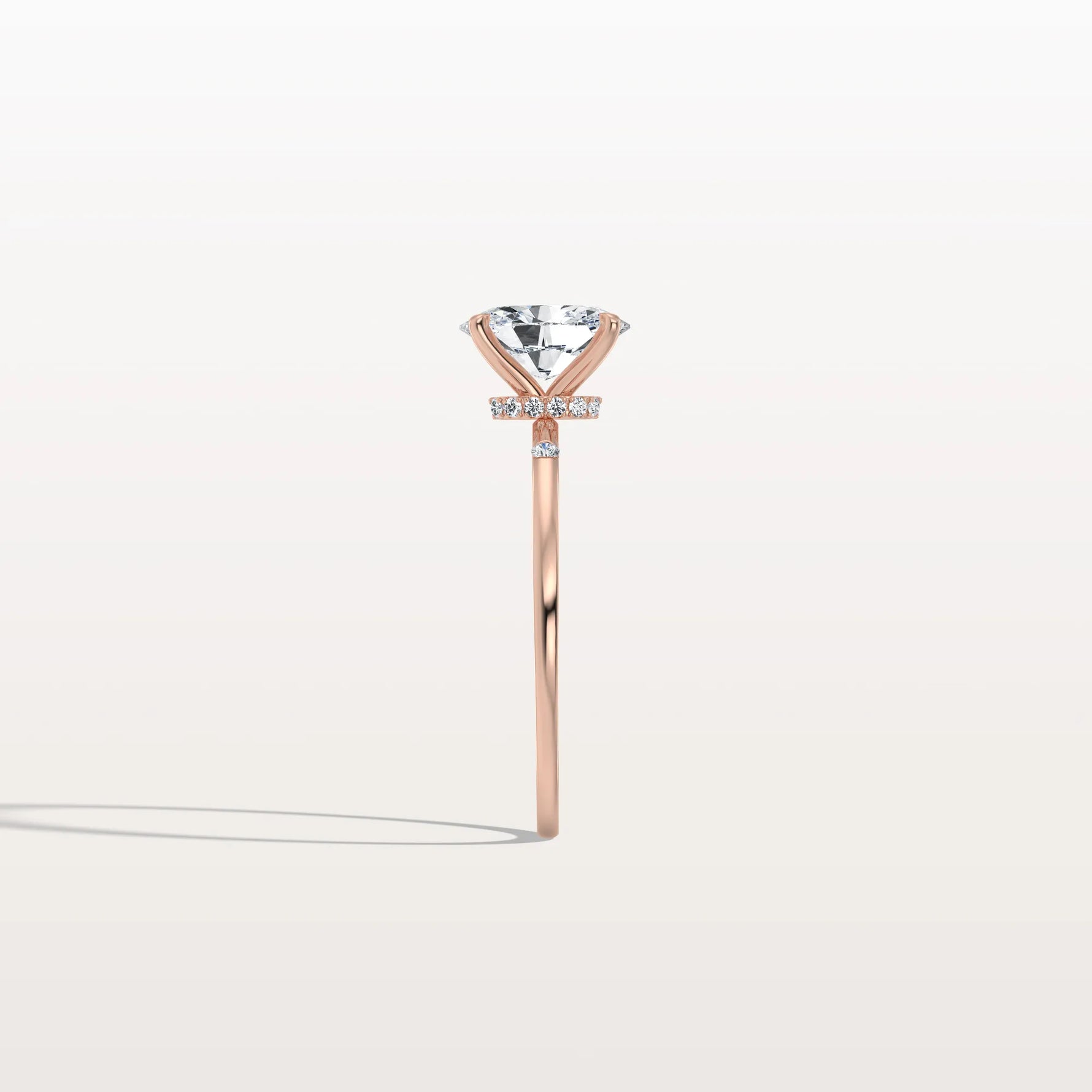 1CT Oval Lab Grown Diamond Hidden Halo Engagement Ring - Rings