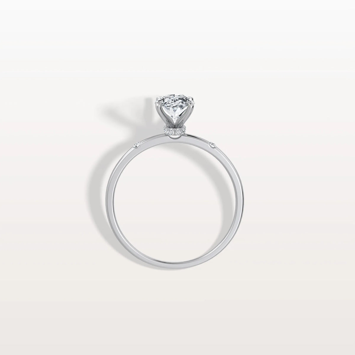 1CT Oval Lab Grown Diamond Hidden Halo Engagement Ring - Rings