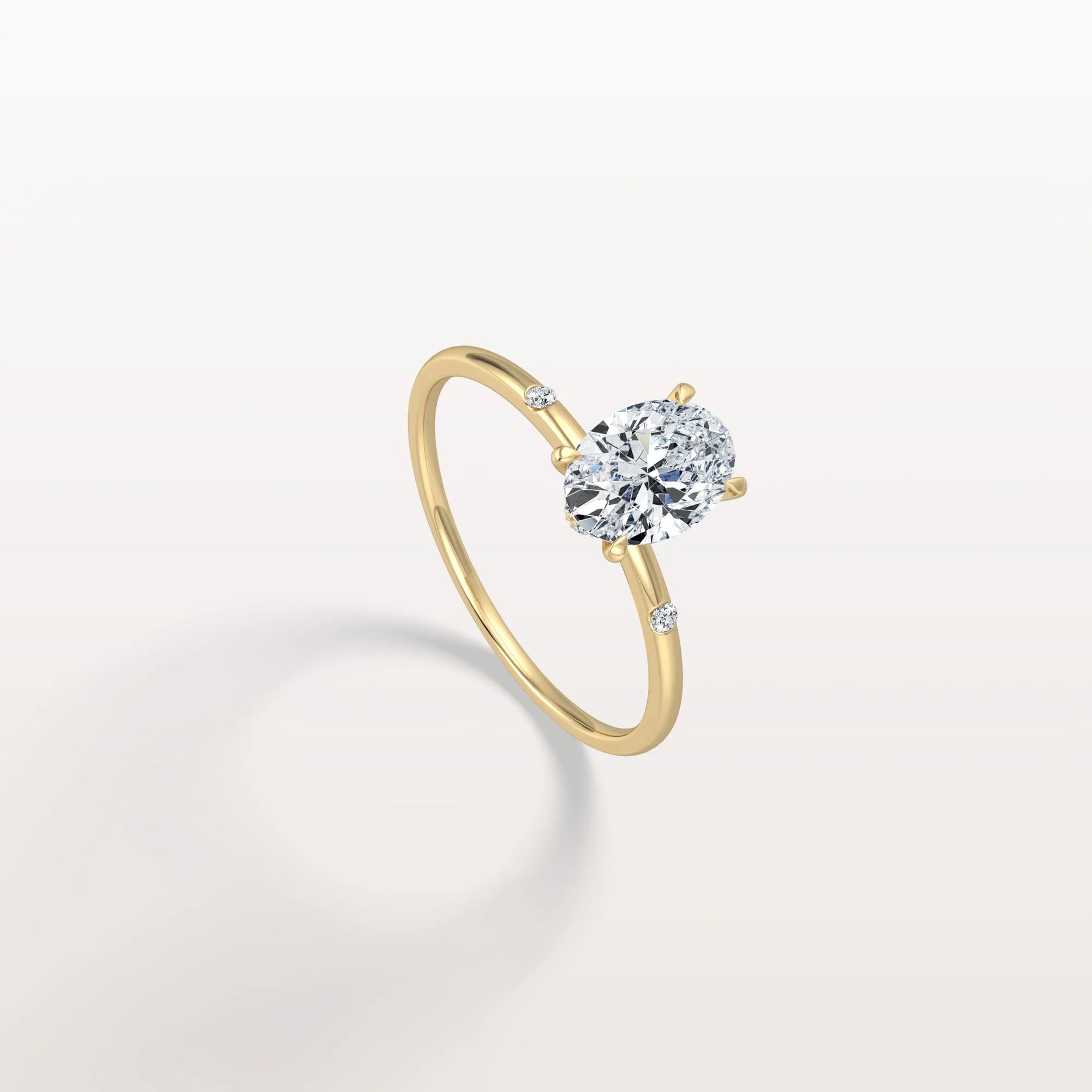 1CT Oval Lab Grown Diamond Hidden Halo Engagement Ring - Rings