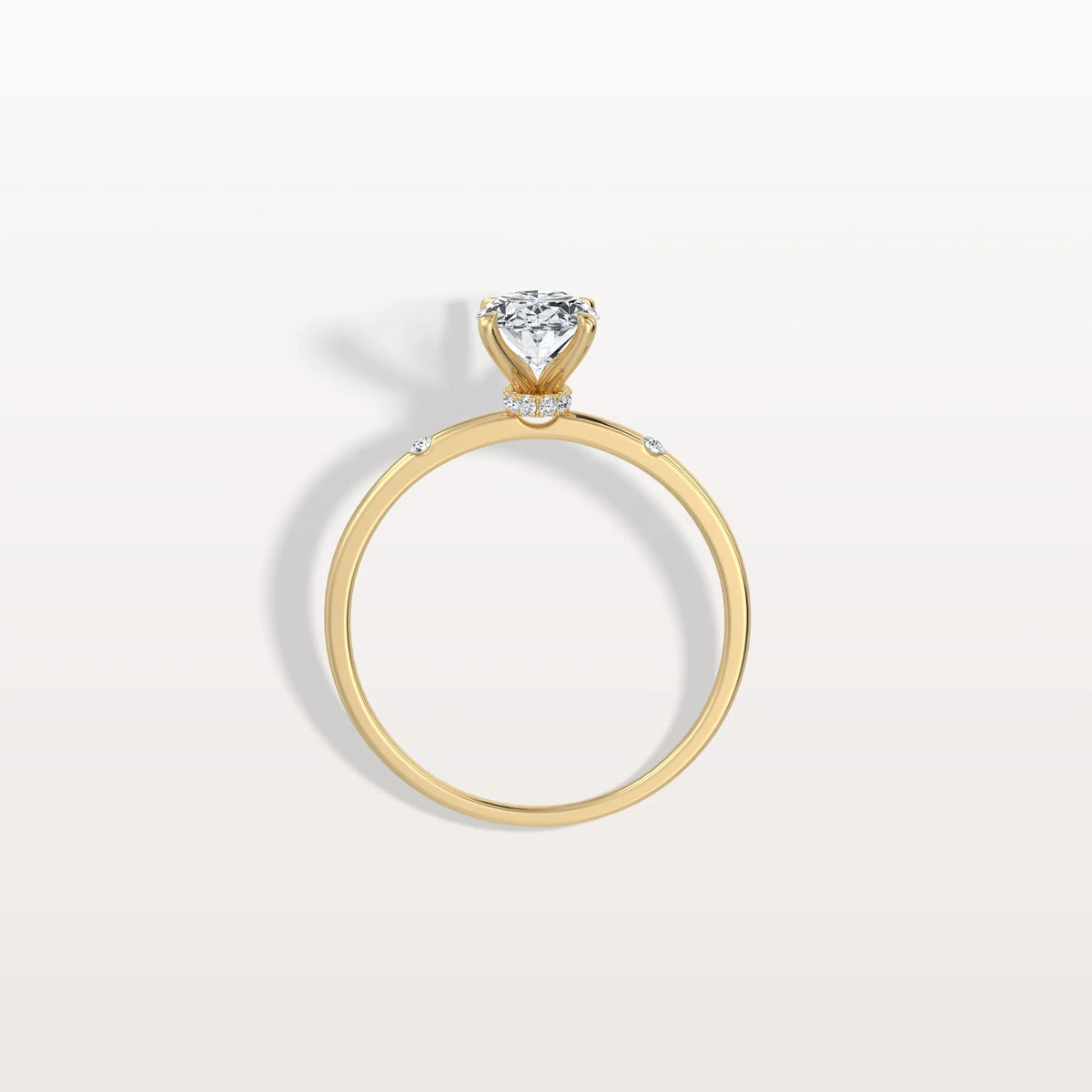 1CT Oval Lab Grown Diamond Hidden Halo Engagement Ring - Rings