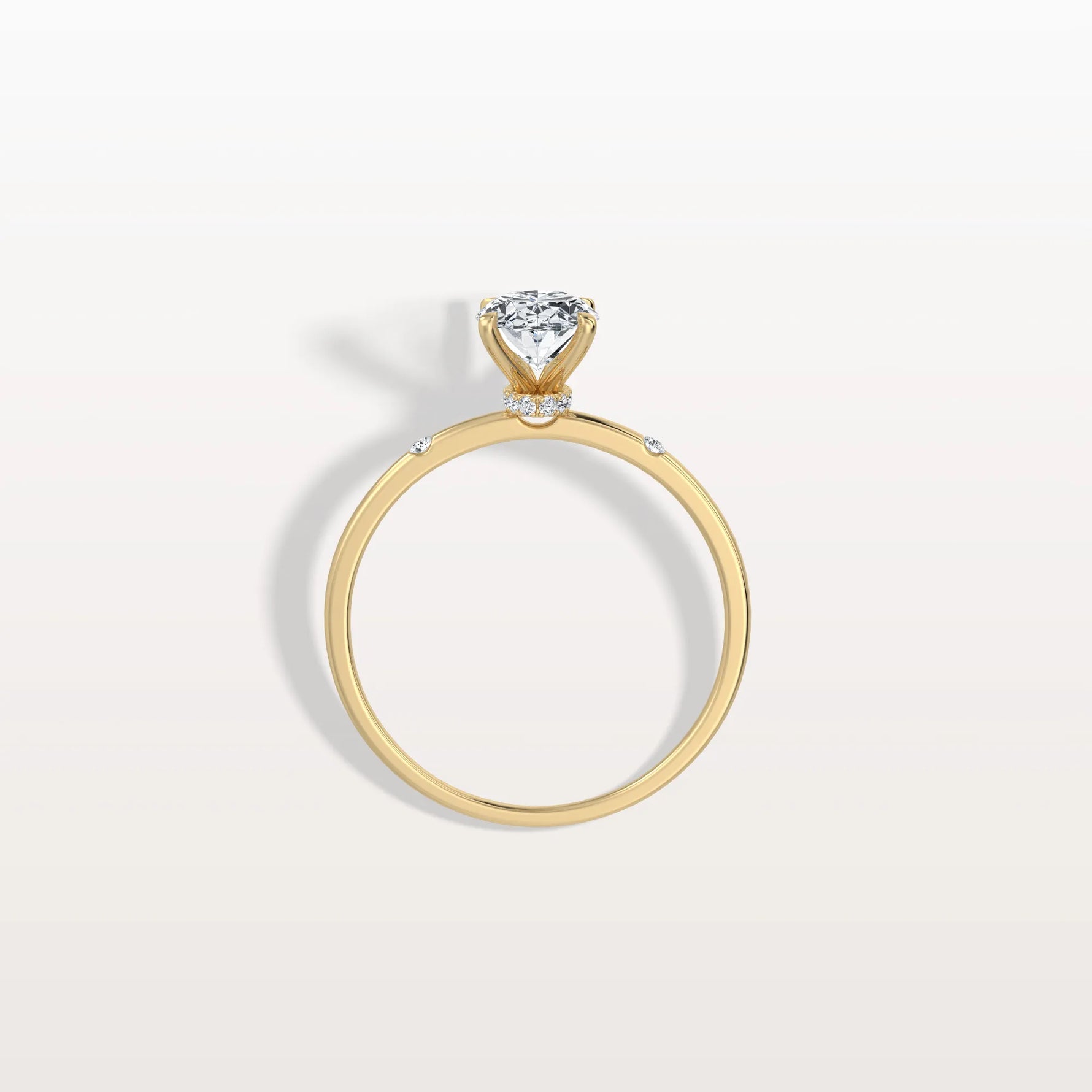 1CT Oval Lab Grown Diamond Hidden Halo Engagement Ring - Rings