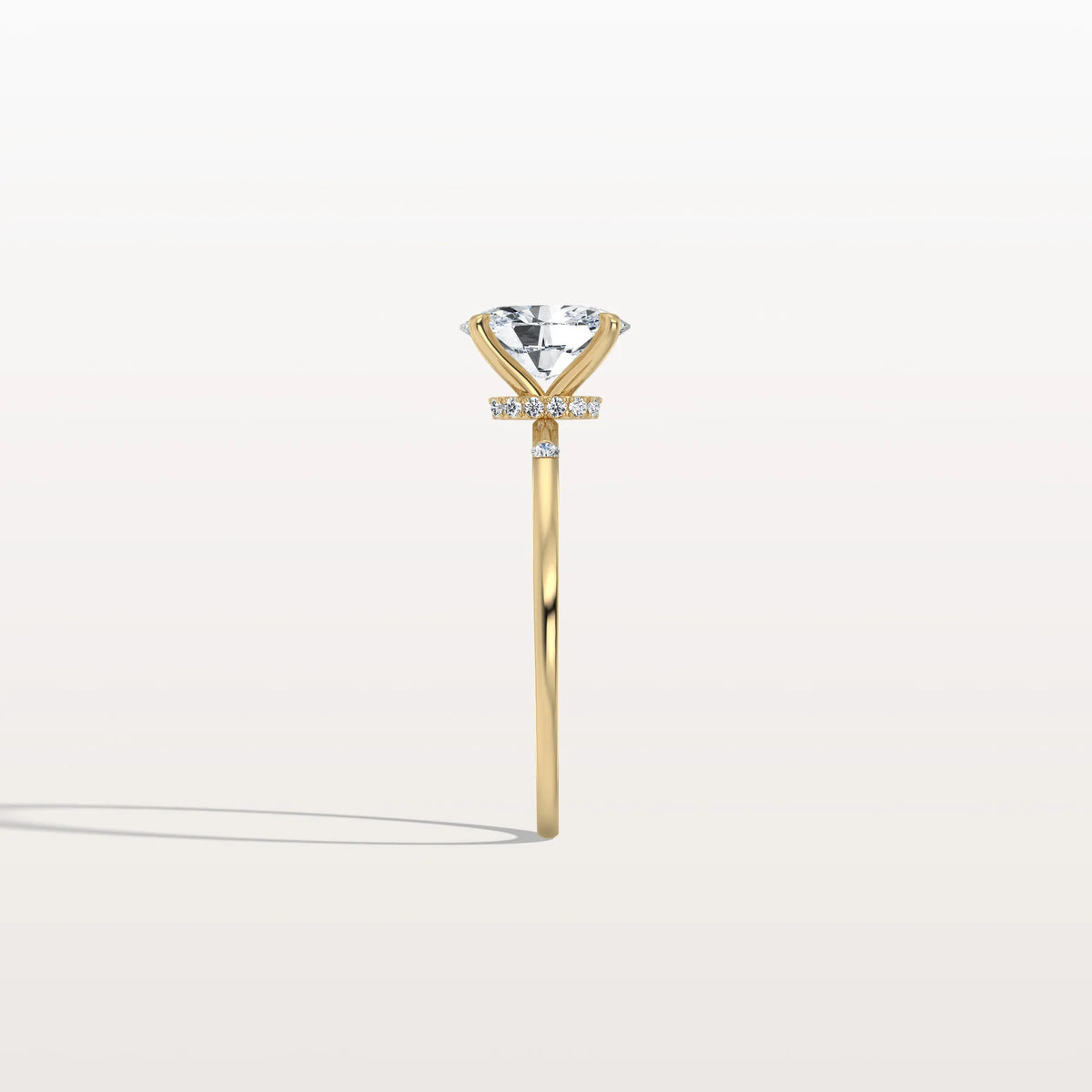 1CT Oval Lab Grown Diamond Hidden Halo Engagement Ring - Rings