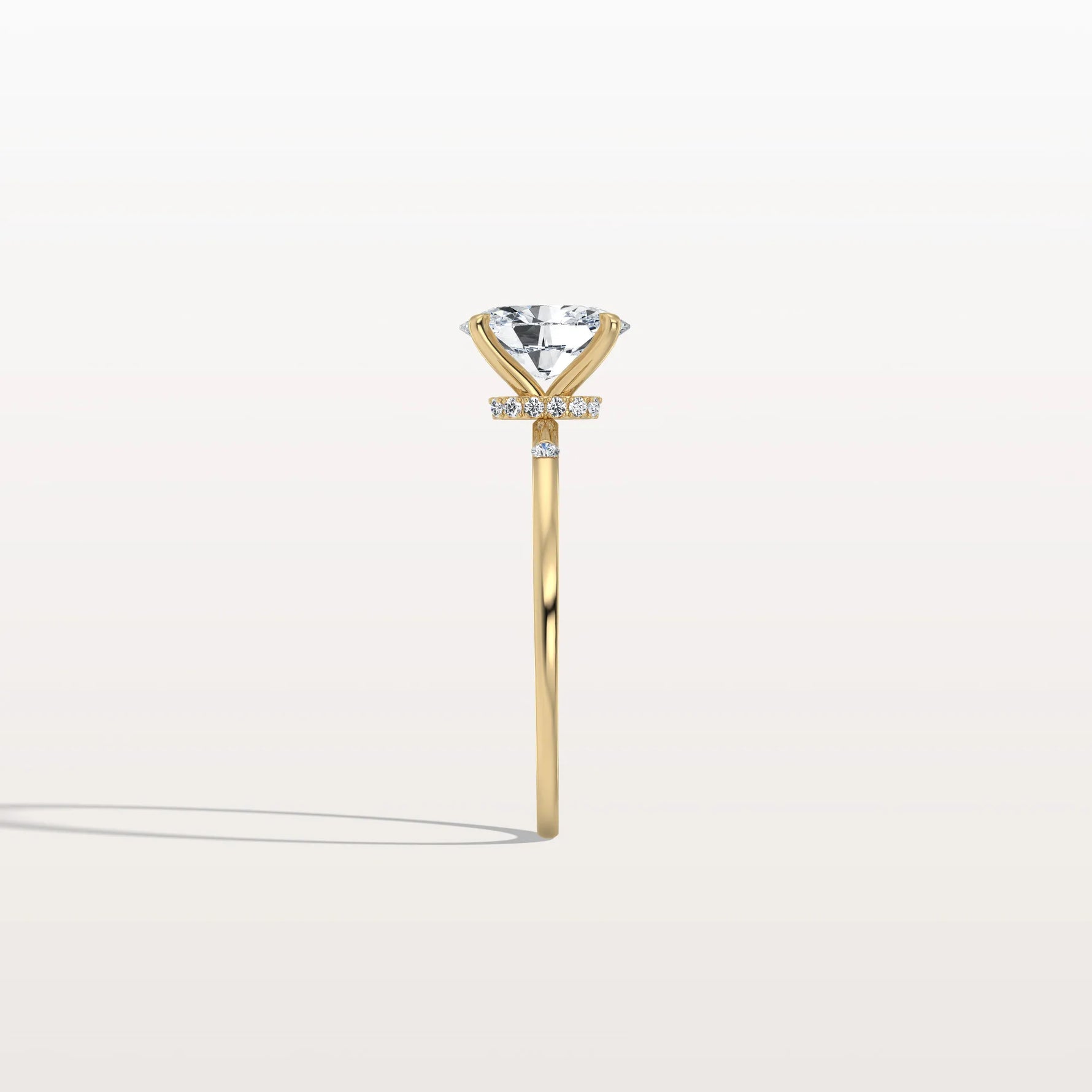 1CT Oval Lab Grown Diamond Hidden Halo Engagement Ring - Rings