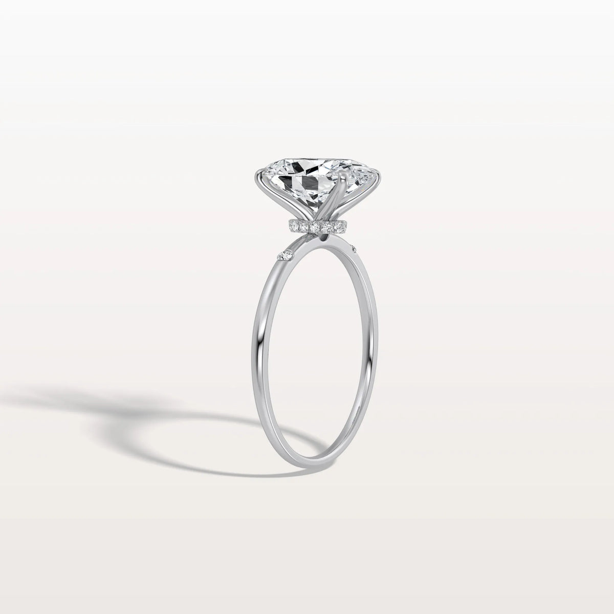 2CT Oval Lab Grown Diamond Hidden Halo Engagement Ring - Rings