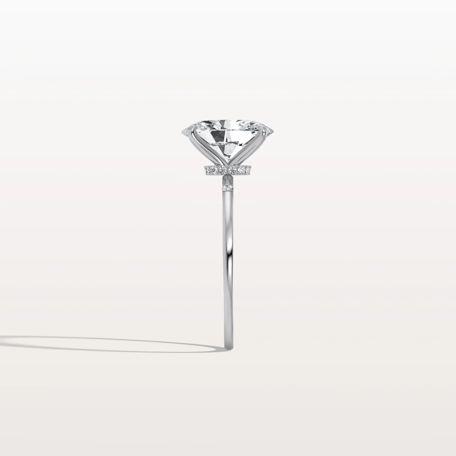 2CT Oval Lab Grown Diamond Hidden Halo Engagement Ring - Rings