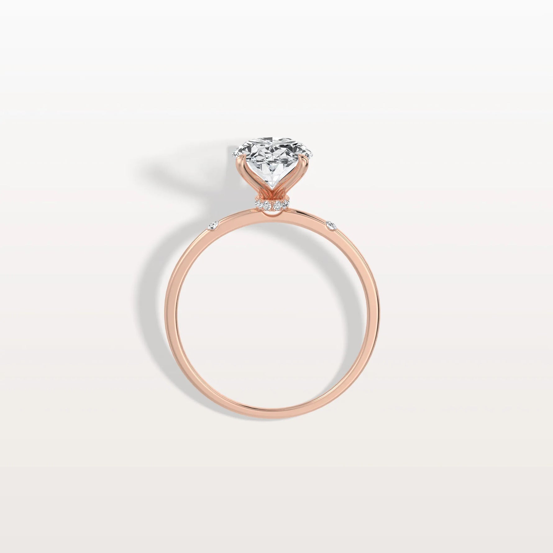 2CT Oval Lab Grown Diamond Hidden Halo Engagement Ring - Rings
