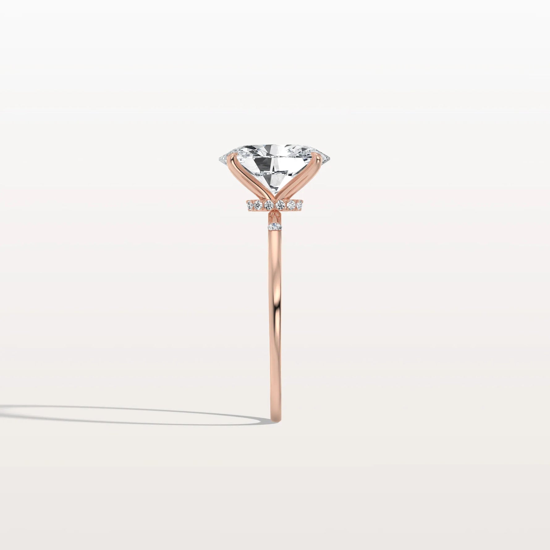 2CT Oval Lab Grown Diamond Hidden Halo Engagement Ring - Rings