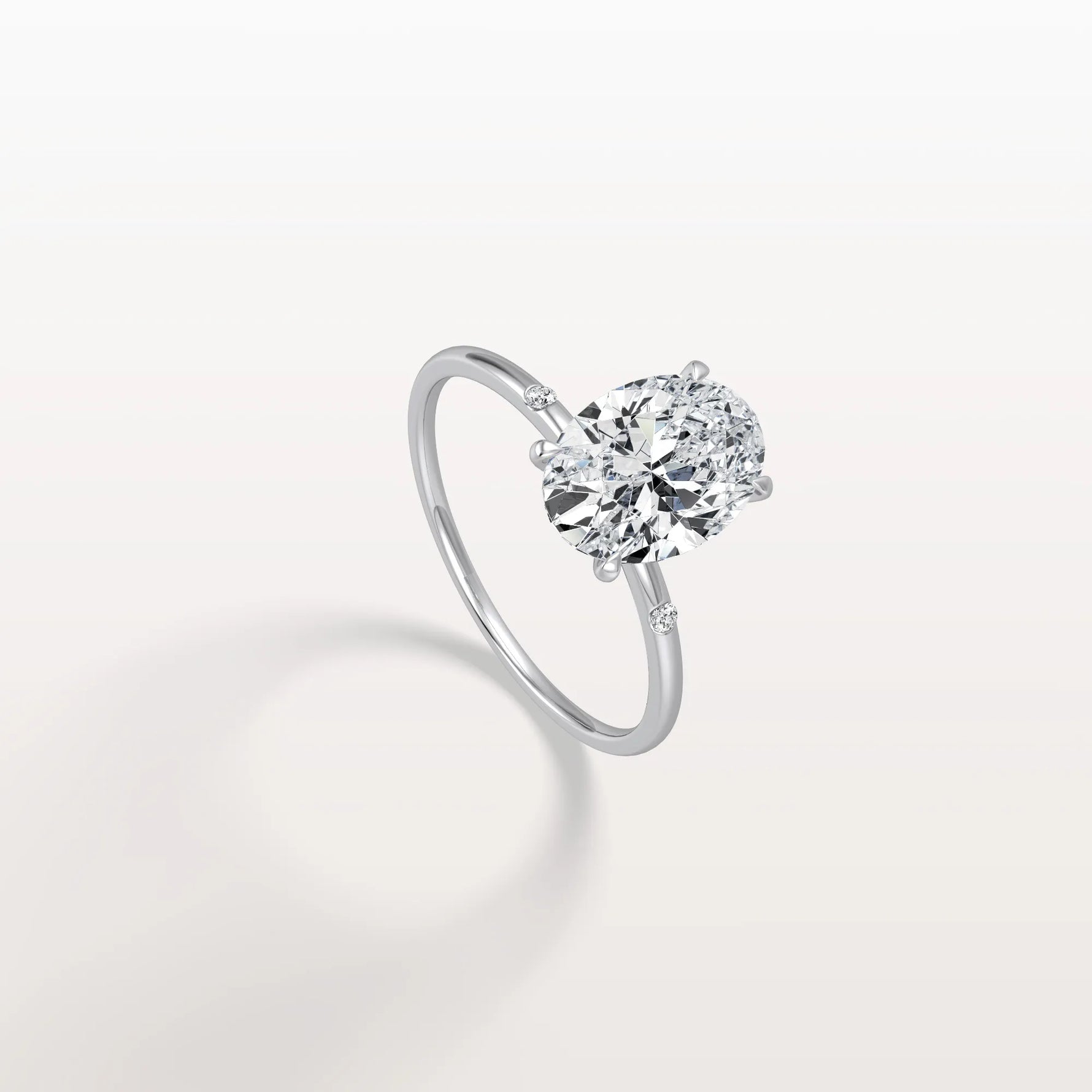 2CT Oval Lab Grown Diamond Hidden Halo Engagement Ring - Rings