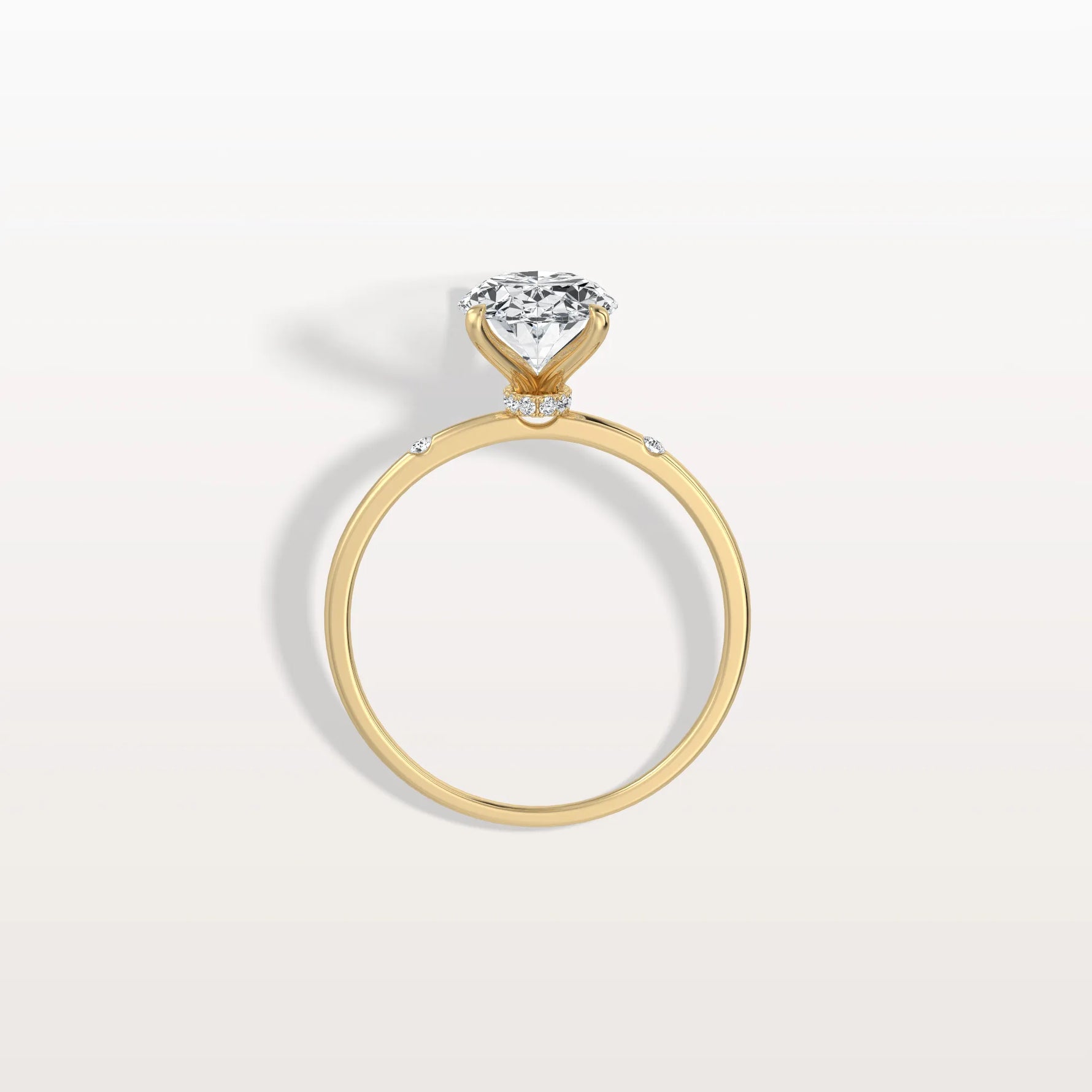 2CT Oval Lab Grown Diamond Hidden Halo Engagement Ring - Rings