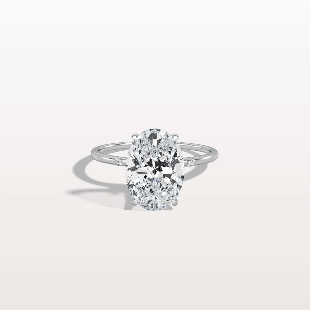3CT Oval Lab Grown Diamond Hidden Halo Engagement Ring - Rings