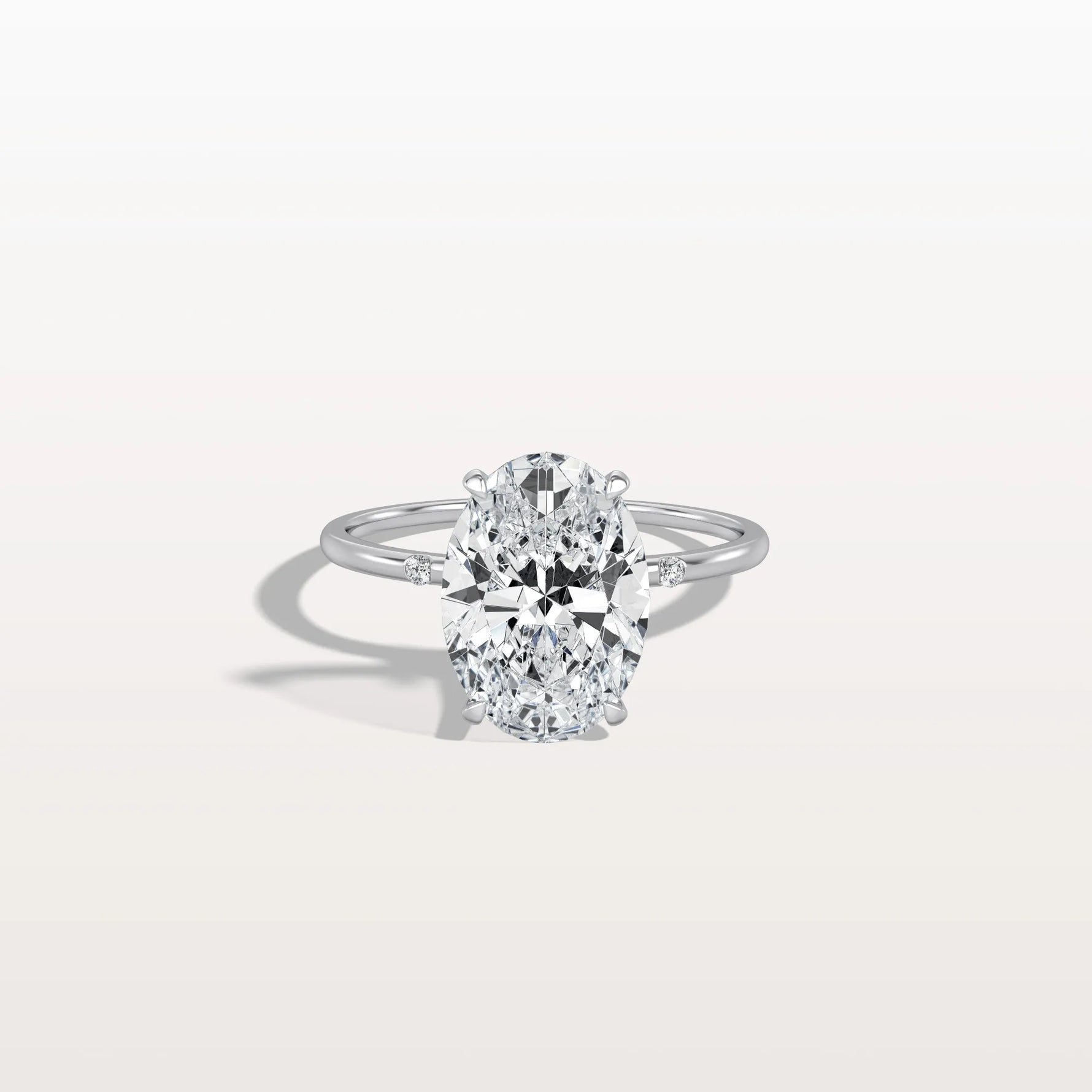 3CT Oval Lab Grown Diamond Hidden Halo Engagement Ring - Rings