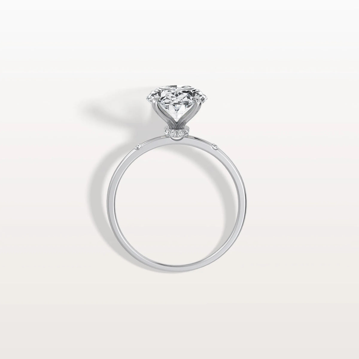 3CT Oval Lab Grown Diamond Hidden Halo Engagement Ring - Rings