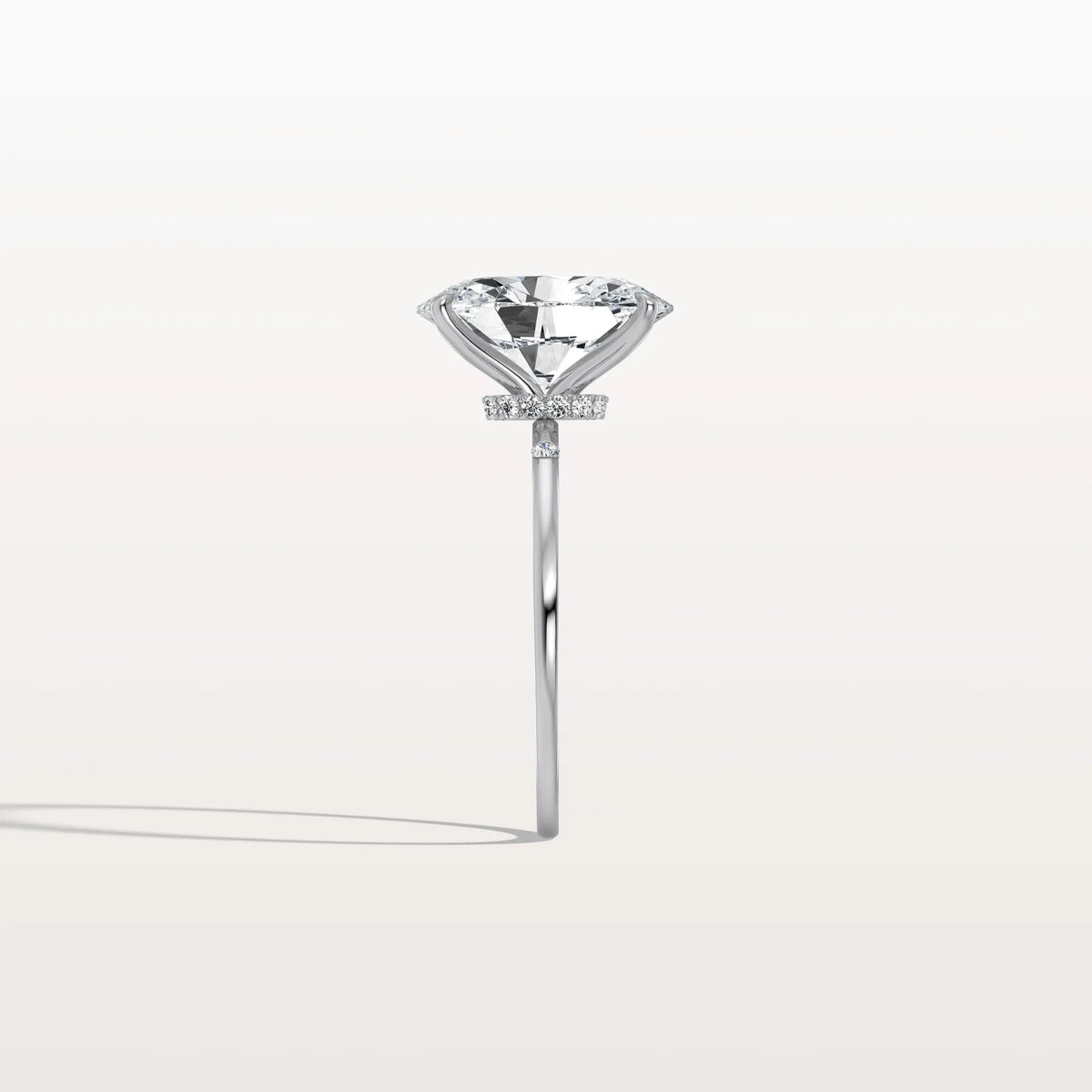 3CT Oval Lab Grown Diamond Hidden Halo Engagement Ring - Rings
