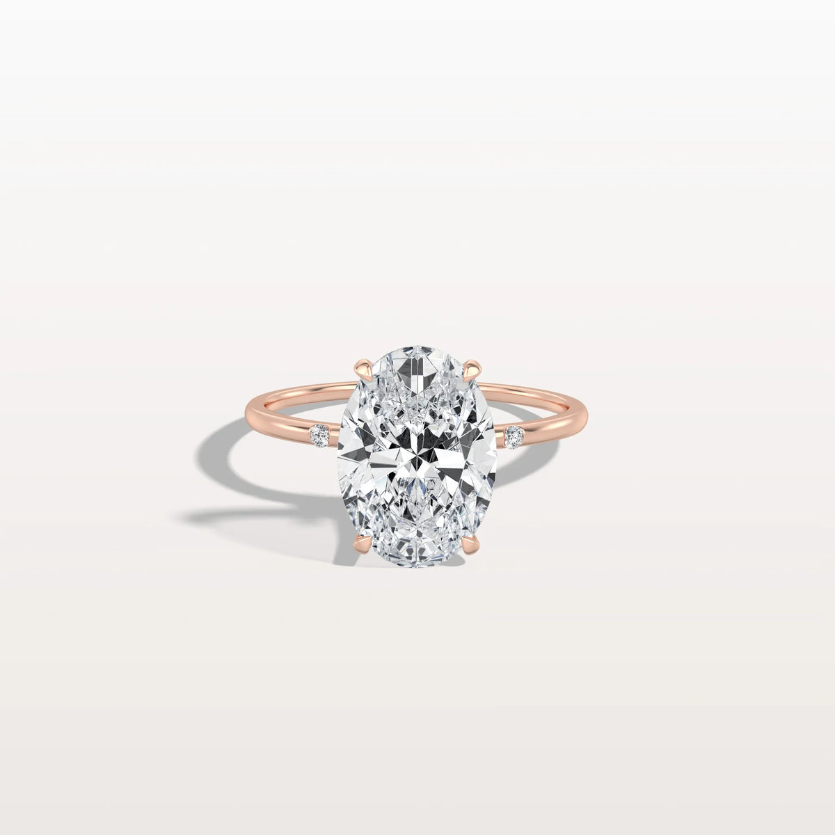 3CT Oval Lab Grown Diamond Hidden Halo Engagement Ring - Rings