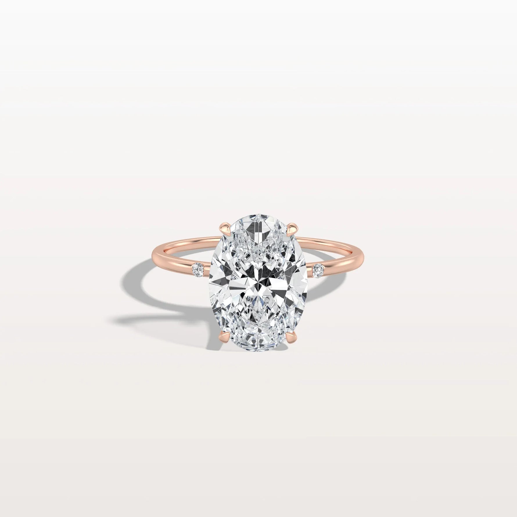 3CT Oval Lab Grown Diamond Hidden Halo Engagement Ring - Rings