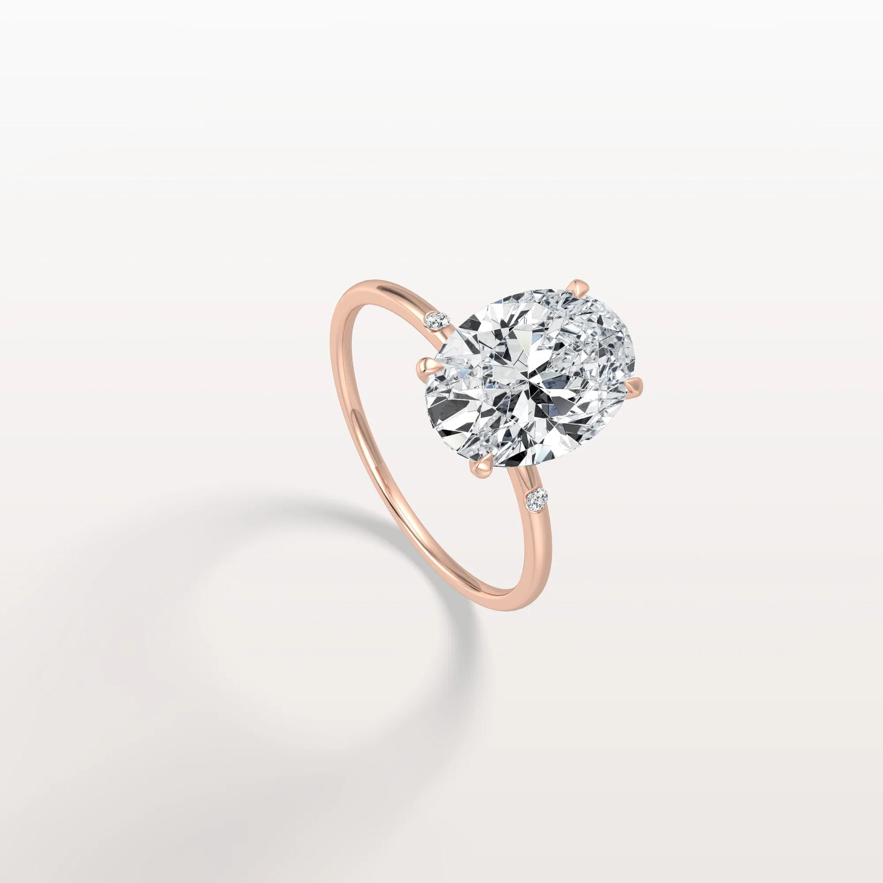 3CT Oval Lab Grown Diamond Hidden Halo Engagement Ring - Rings