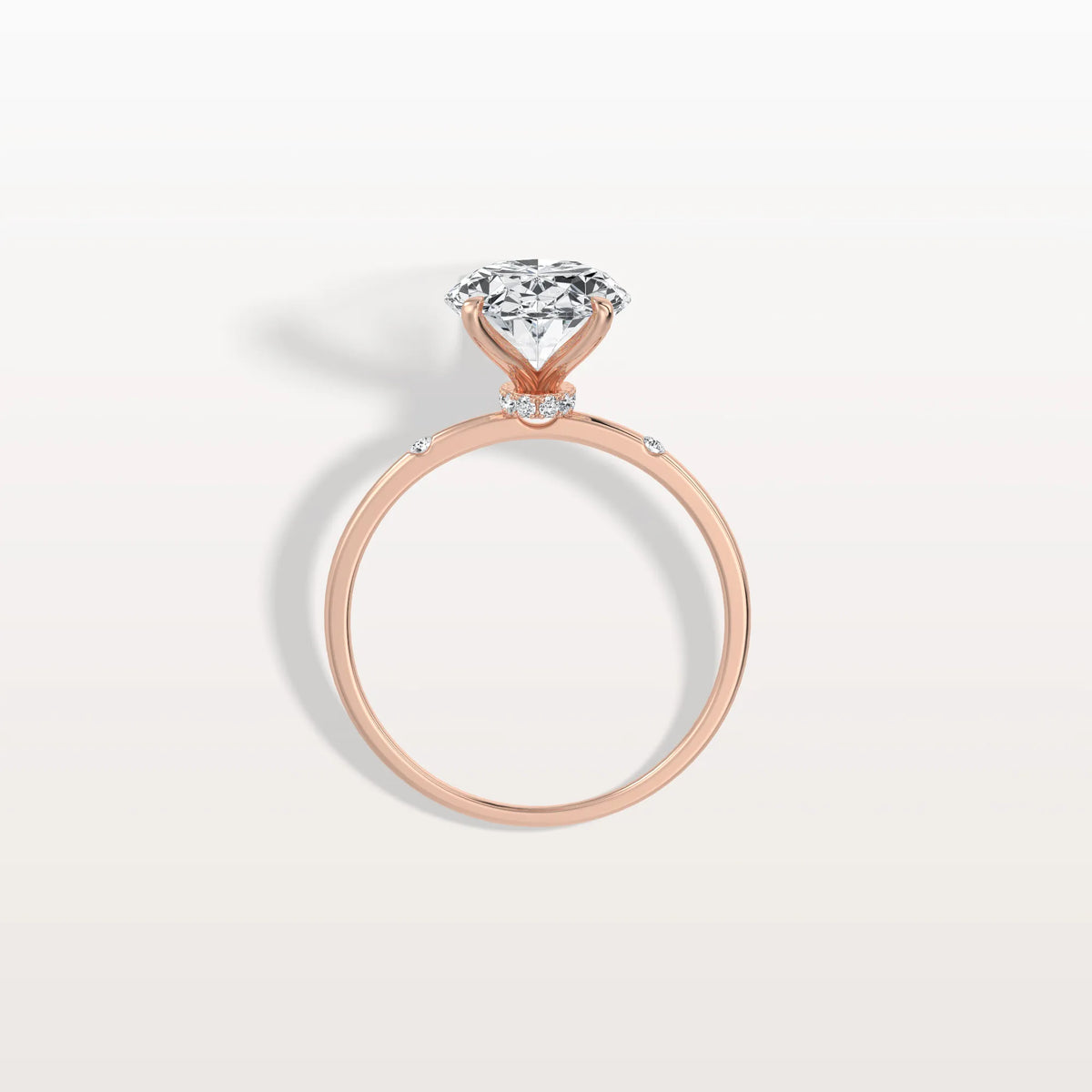 3CT Oval Lab Grown Diamond Hidden Halo Engagement Ring - Rings