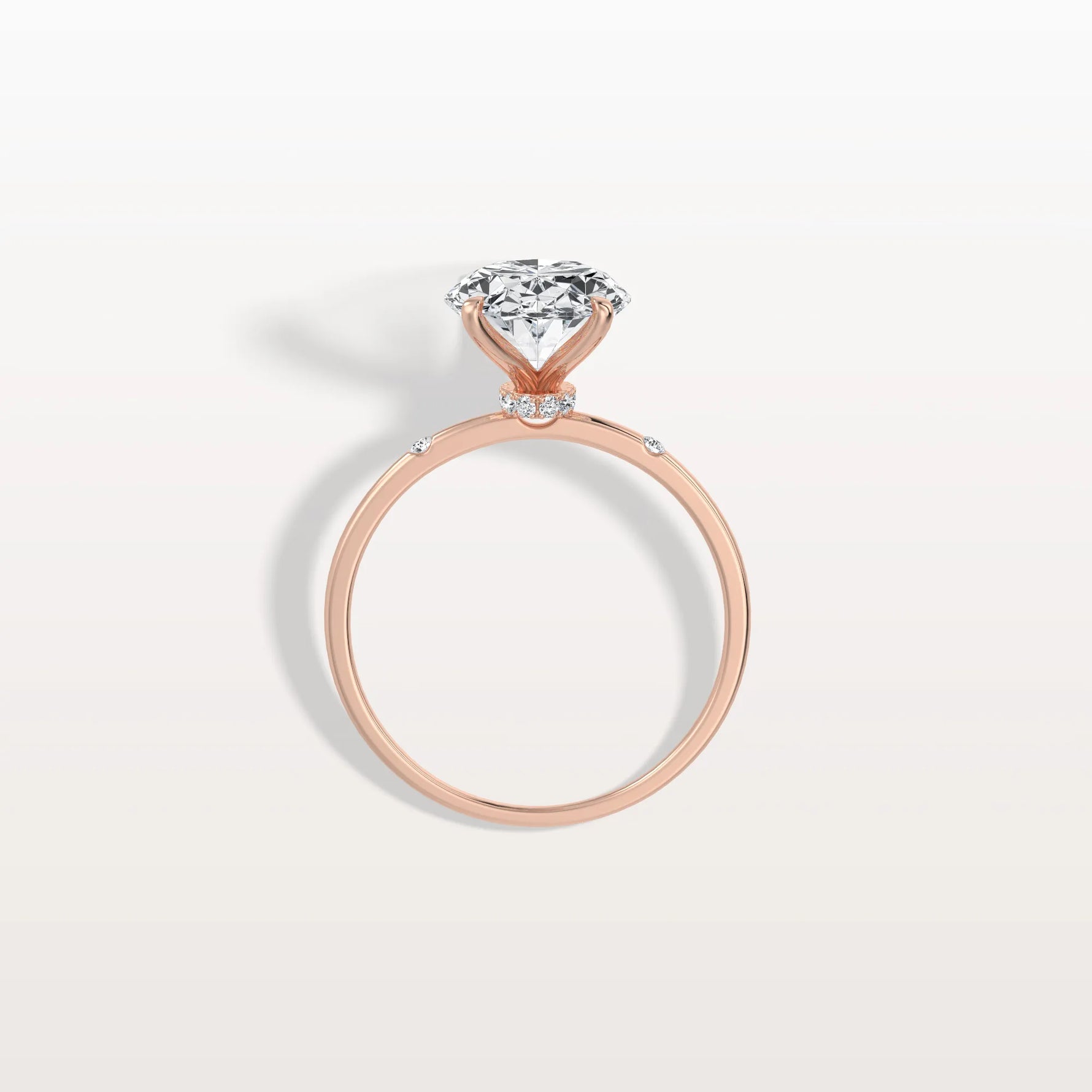 3CT Oval Lab Grown Diamond Hidden Halo Engagement Ring - Rings